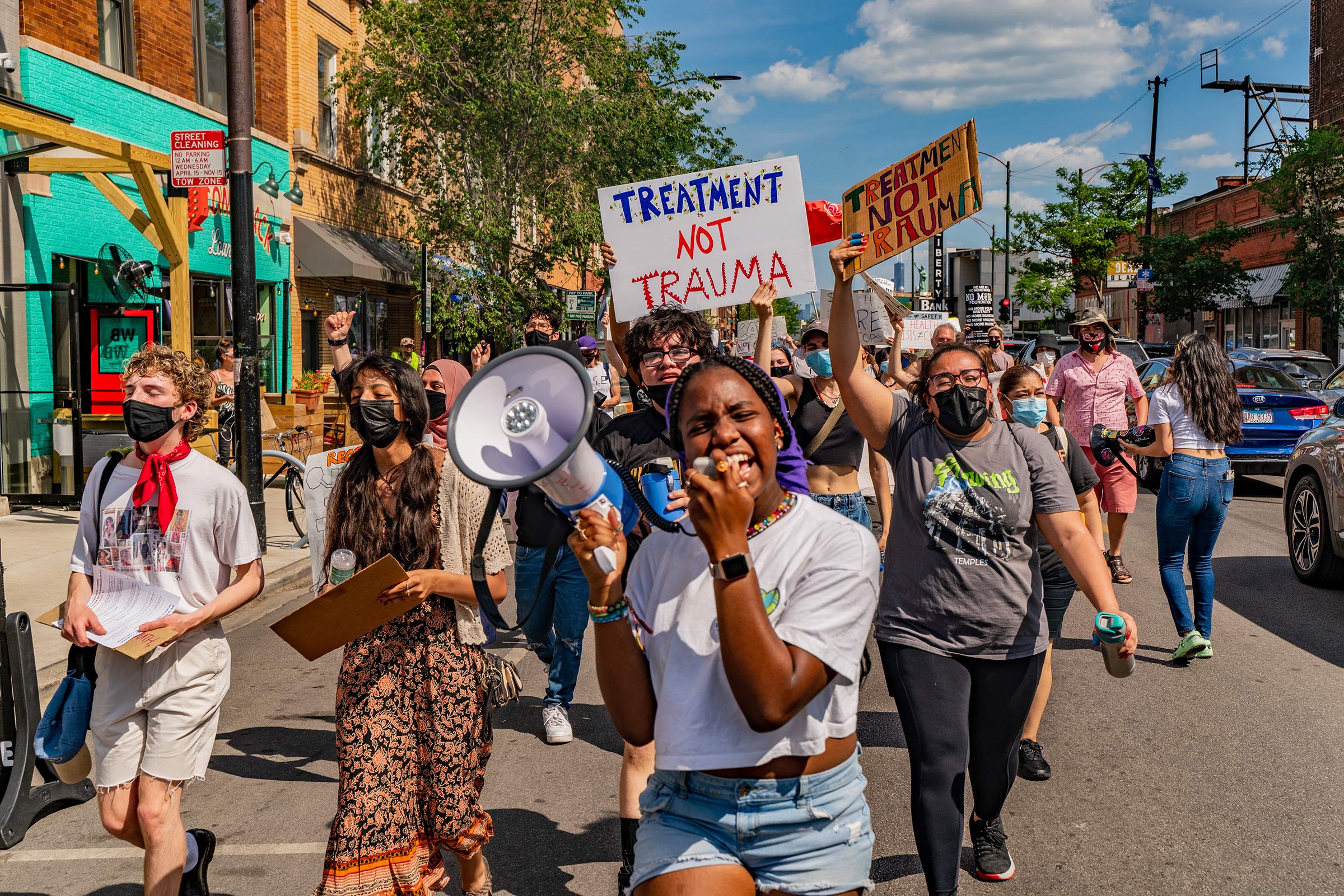 Youth organizers for Treatment Not Trauma in Chicago.
