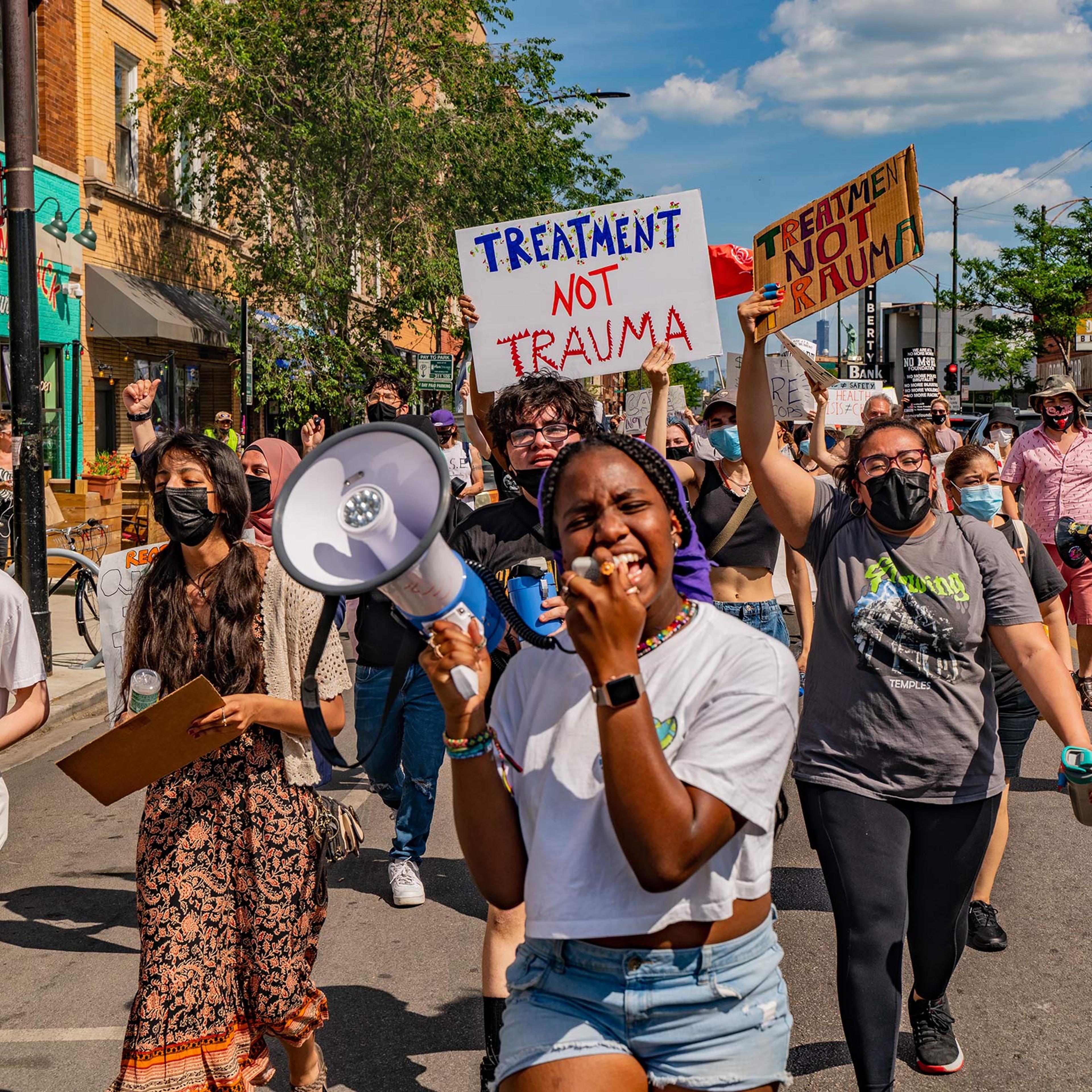 Youth organizers for Treatment Not Trauma in Chicago.