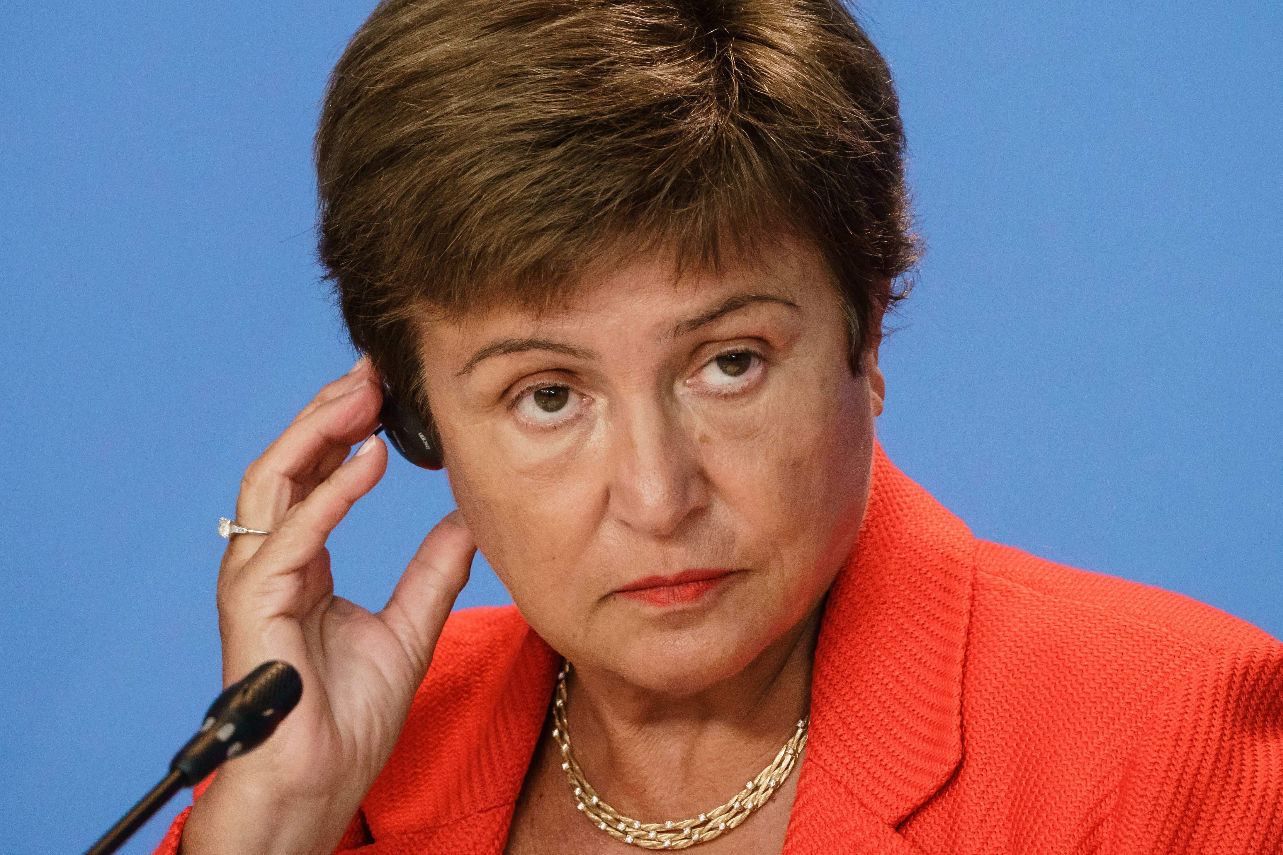 Merkel Meets With International Economic Institutions Leaders