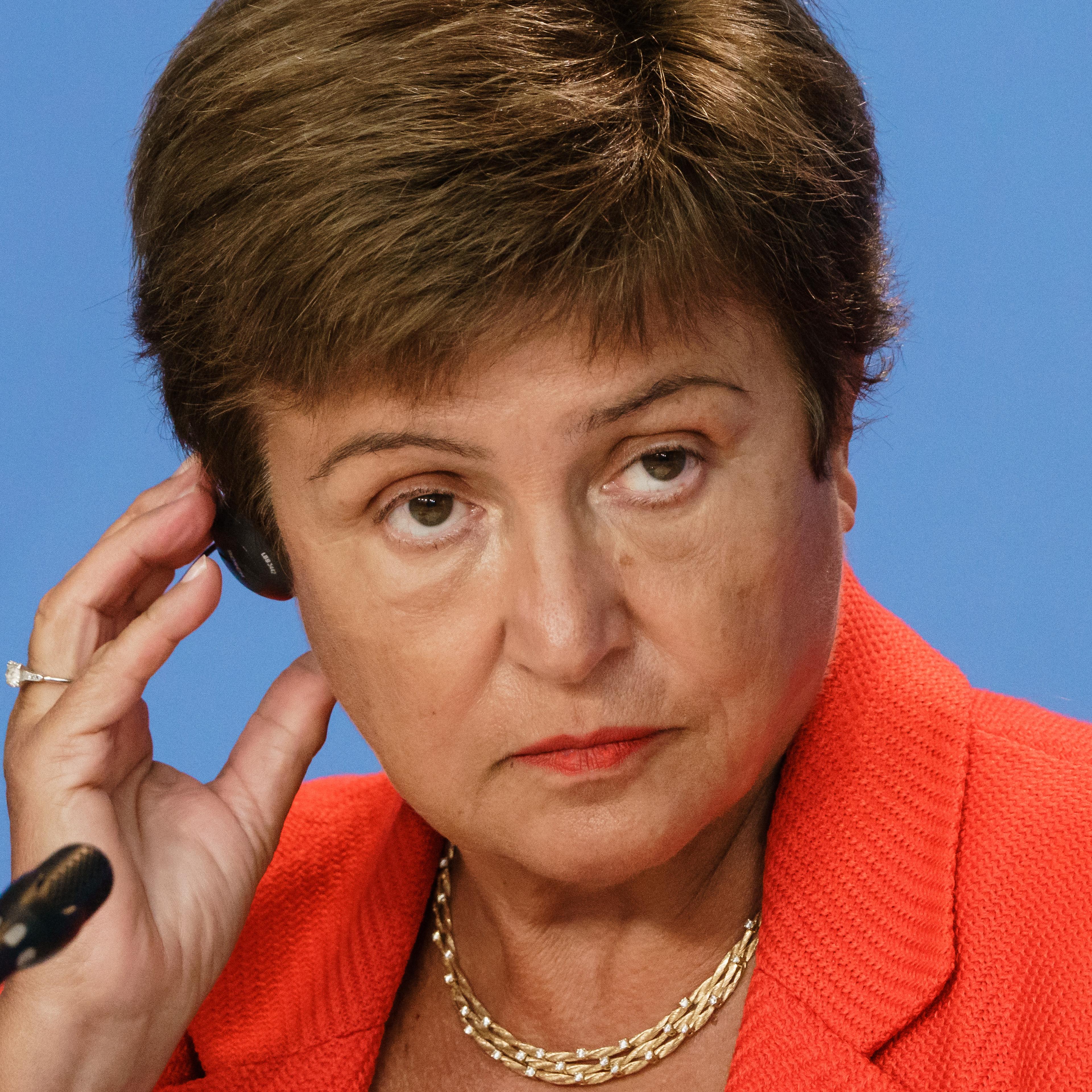 Merkel Meets With International Economic Institutions Leaders