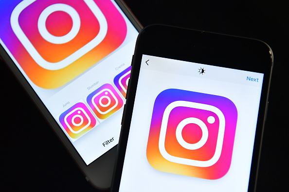 The Instagram logo is displayed within the opened app on an iPhone on August 3, 2016 in London, England.