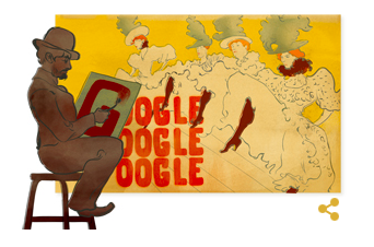 It’s Henri de Toulouse Lautrec's 150th Birthday, and Google is celebrating with a Google Doodle. 
