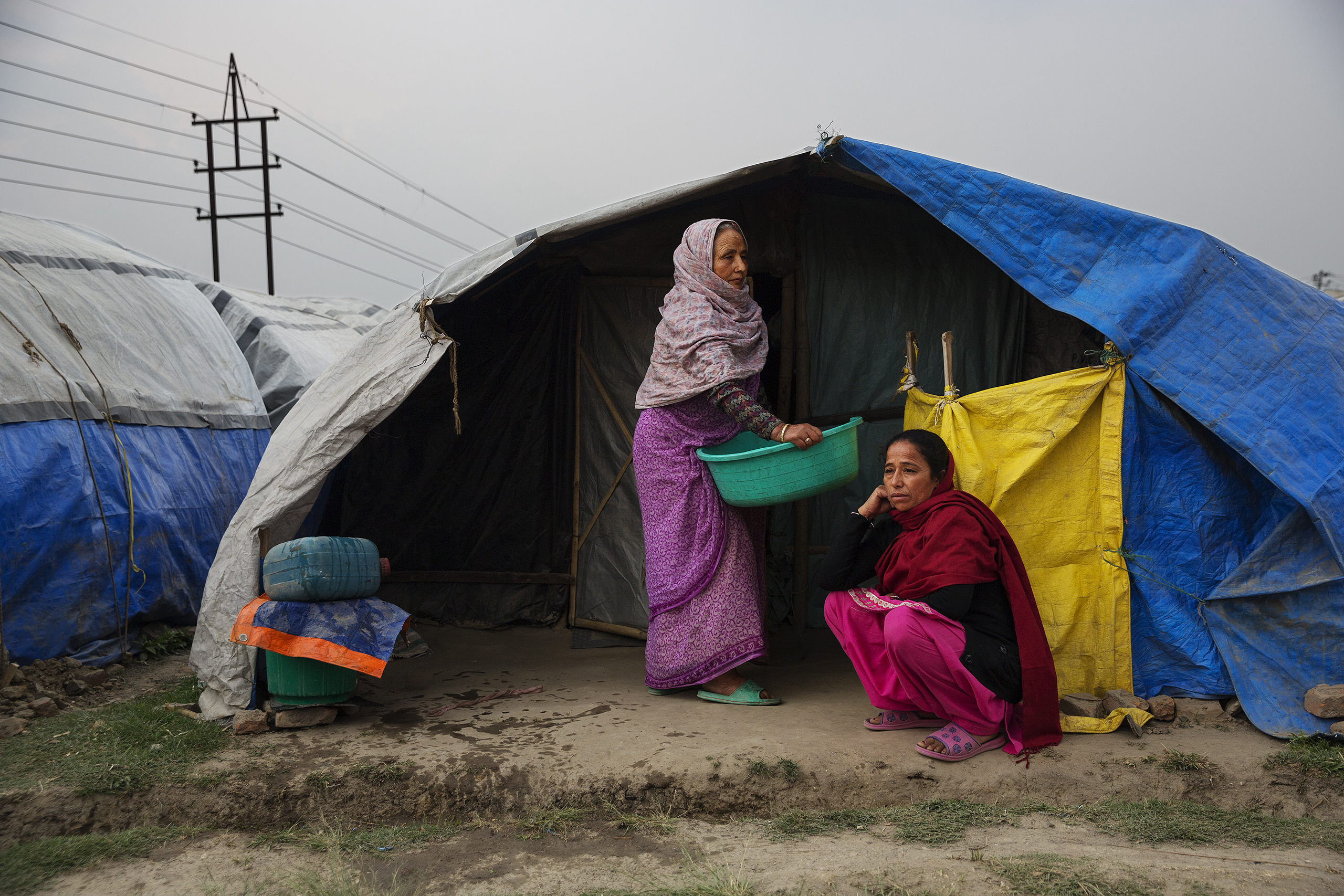 Approaching the first anniversary of the Nepal earthquakes, many people still live in squalid conditions in a tent encampment in central Katmandu, Nepal, March 30, 2016.