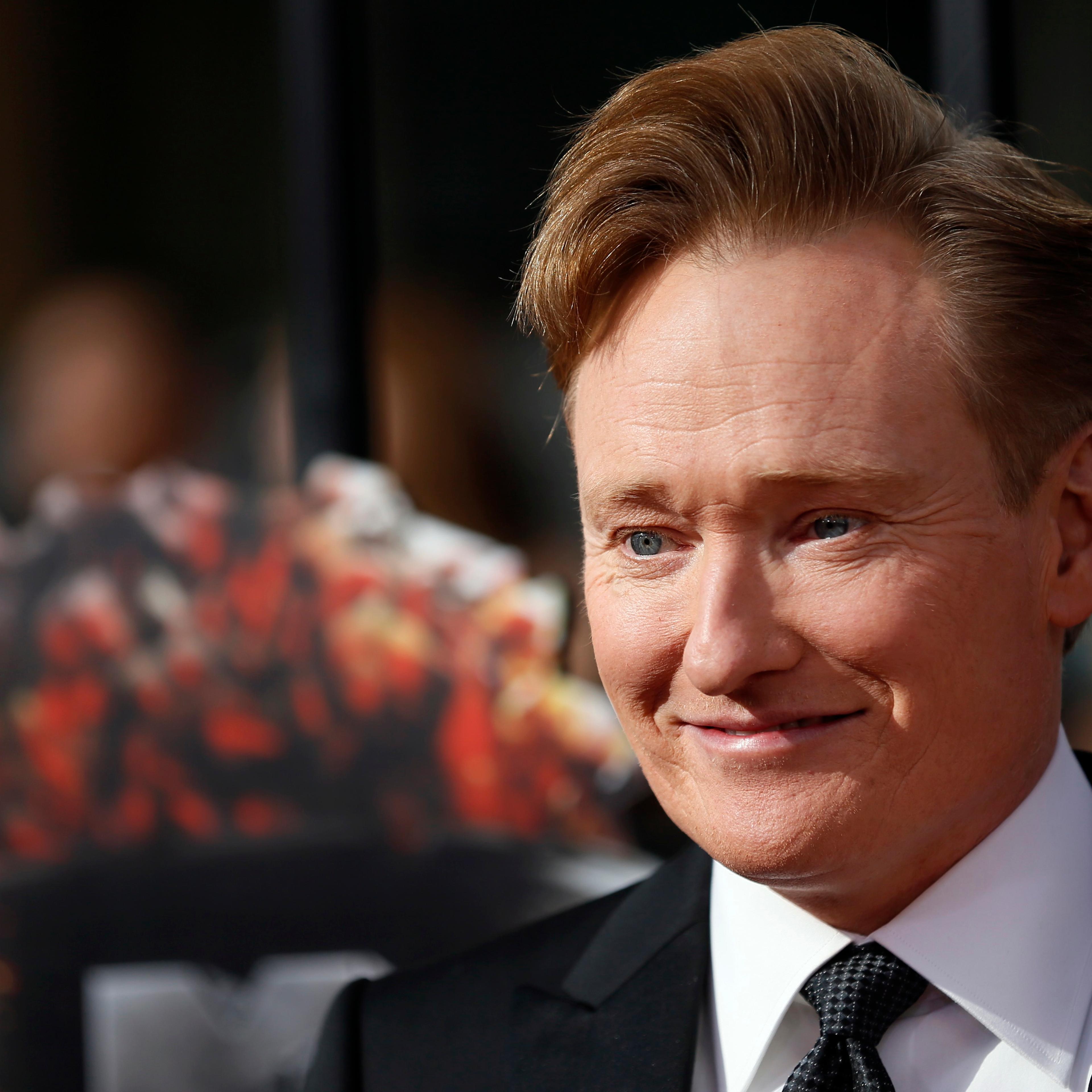 Conan O'Brien arrives at the 2014 MTV Movie Awards in Los Angeles, California April 13, 2014