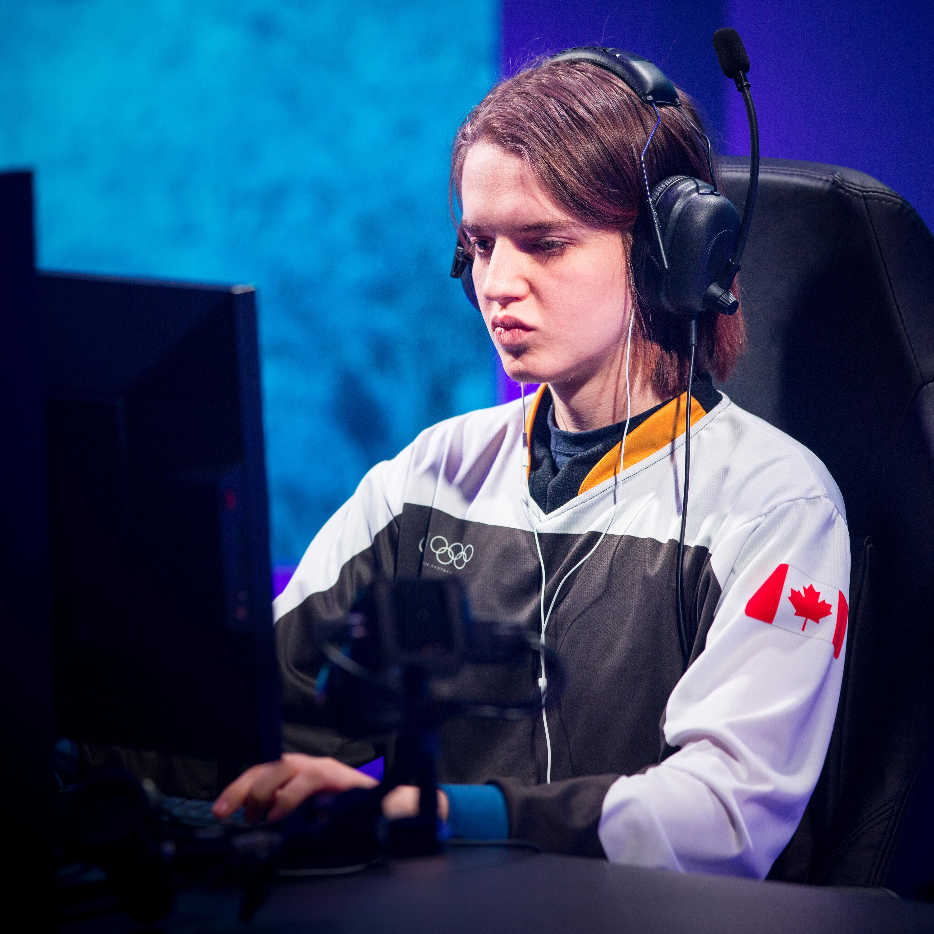 Sasha "Scarlett" Hostyn of Canada competes in the Intel Extreme Masters e-sports tournament in Gangneung, South Korea on February 7, 2018.