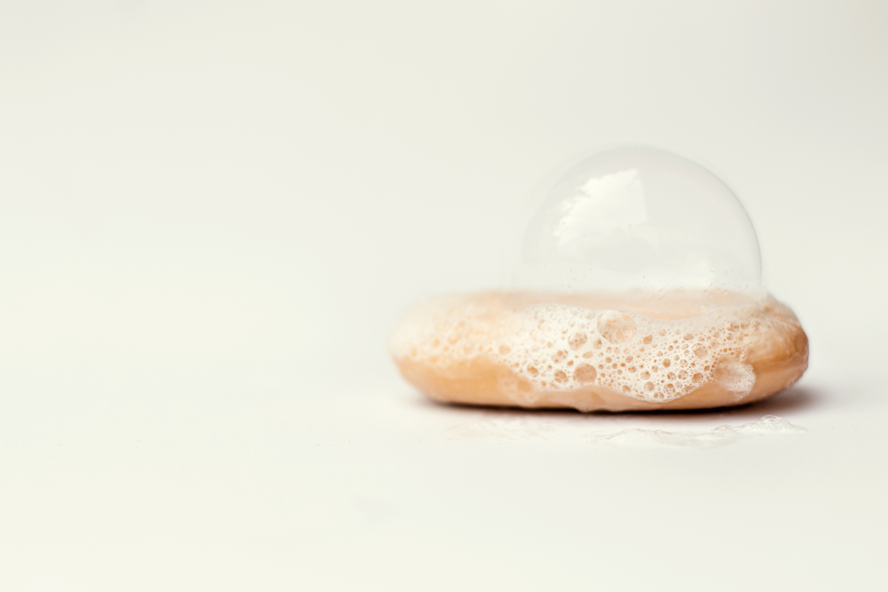 Bubbles on a bar of soap