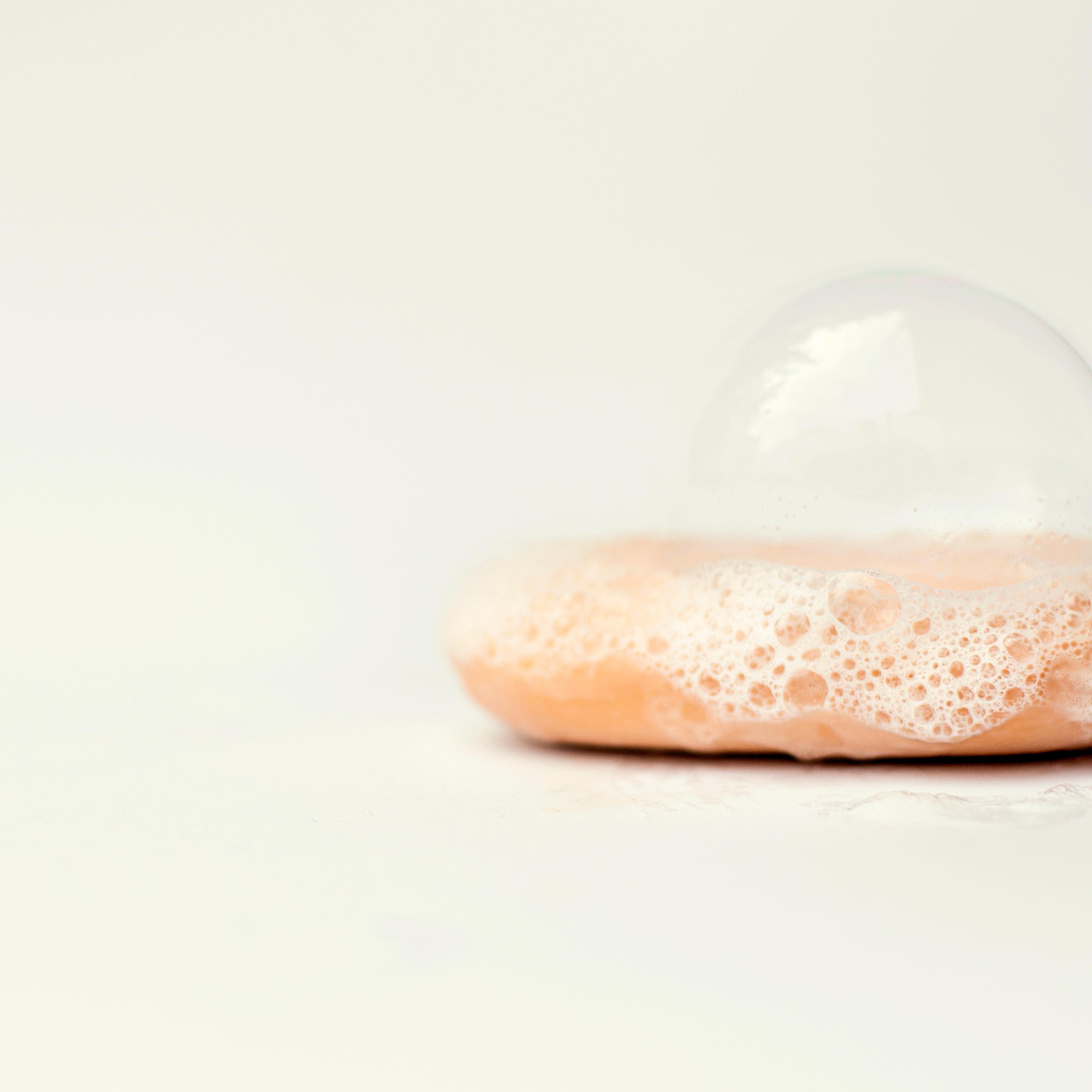 Bubbles on a bar of soap