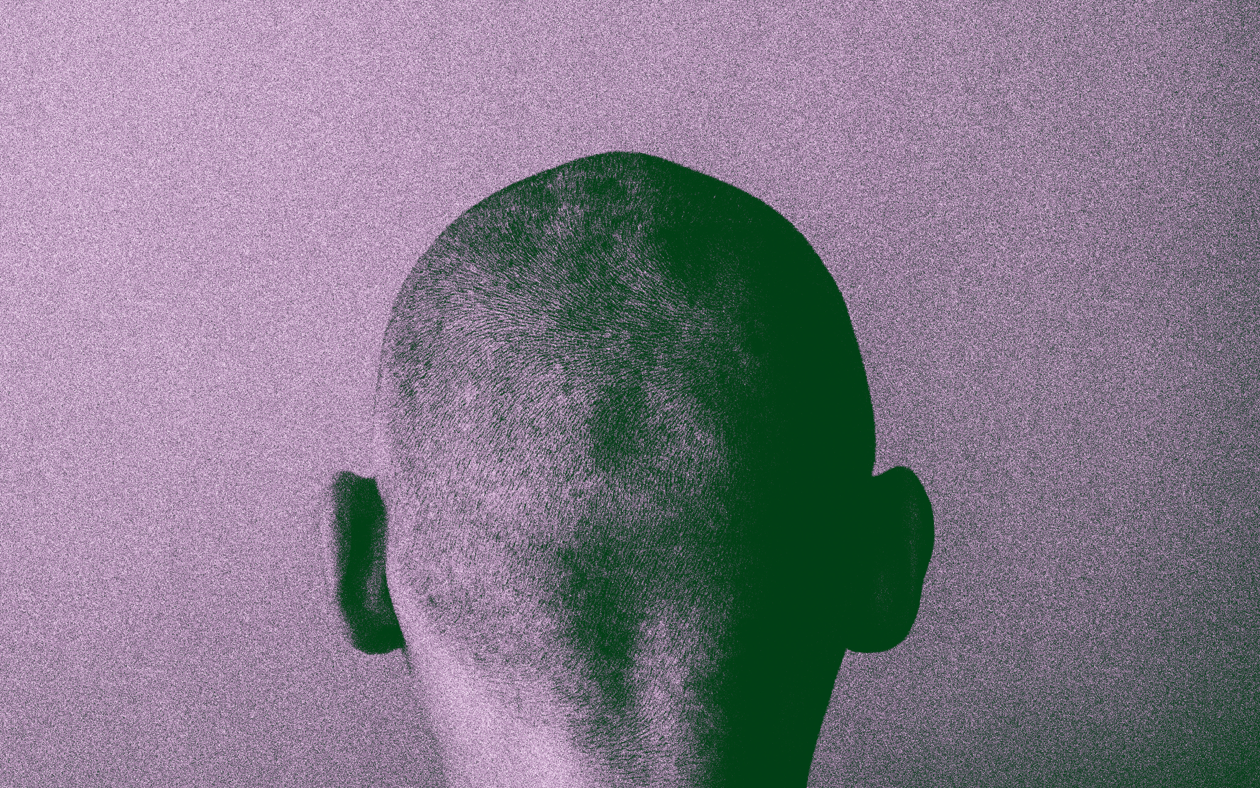 Grained skinhead angry man