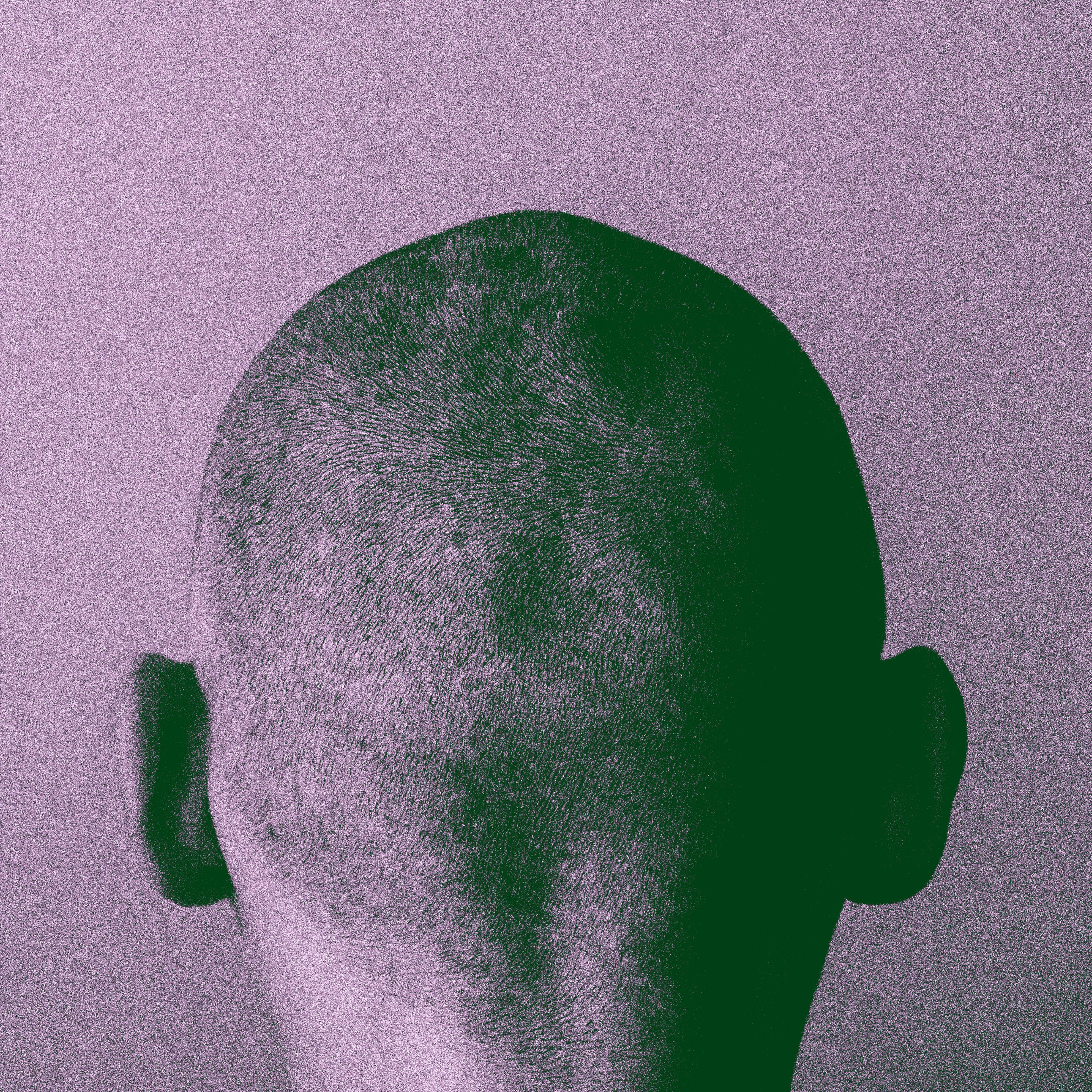 Grained skinhead angry man