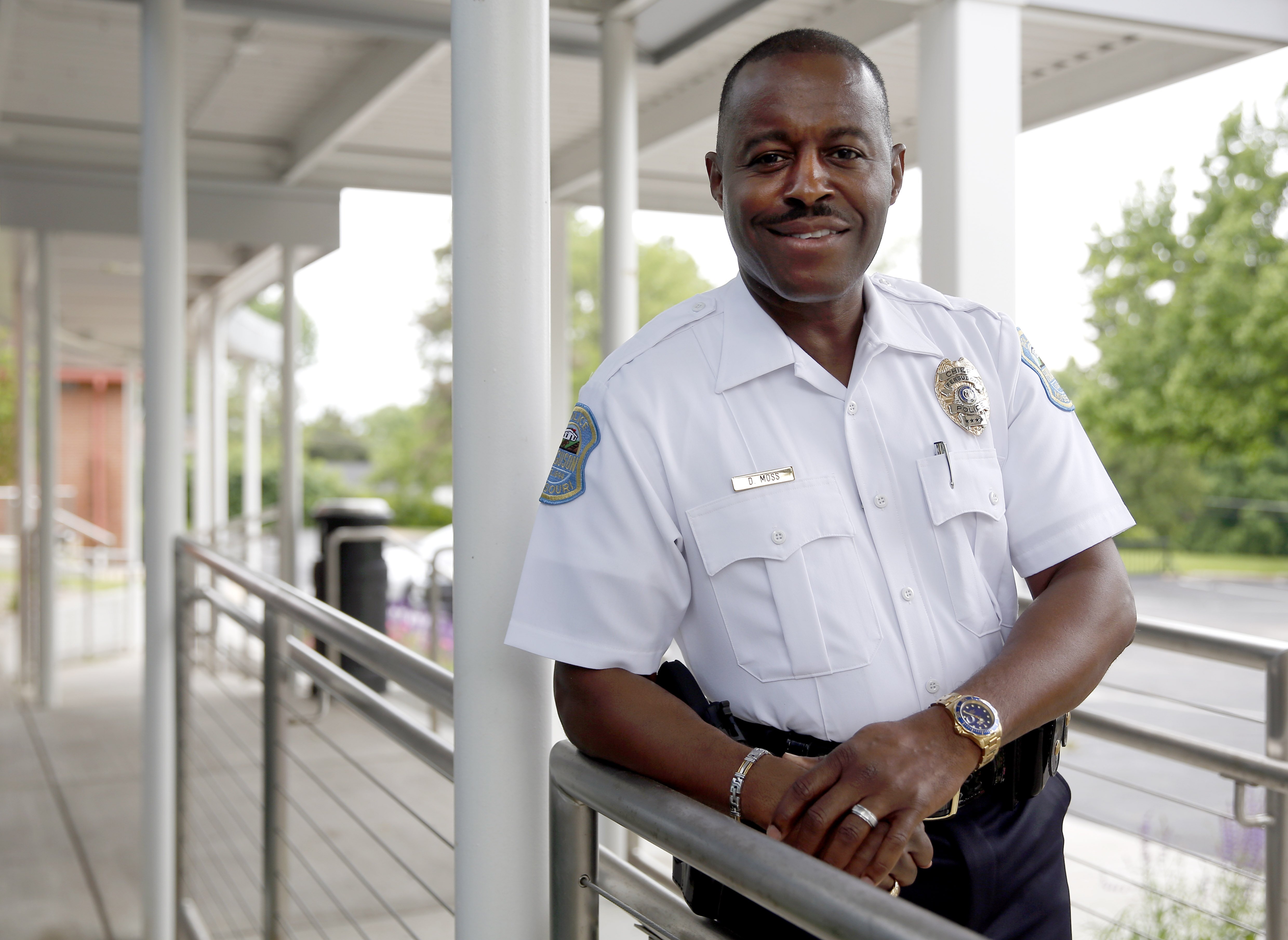 Delrish Moss poses for a portrait in Ferguson, Mo., May 9, 2016.
