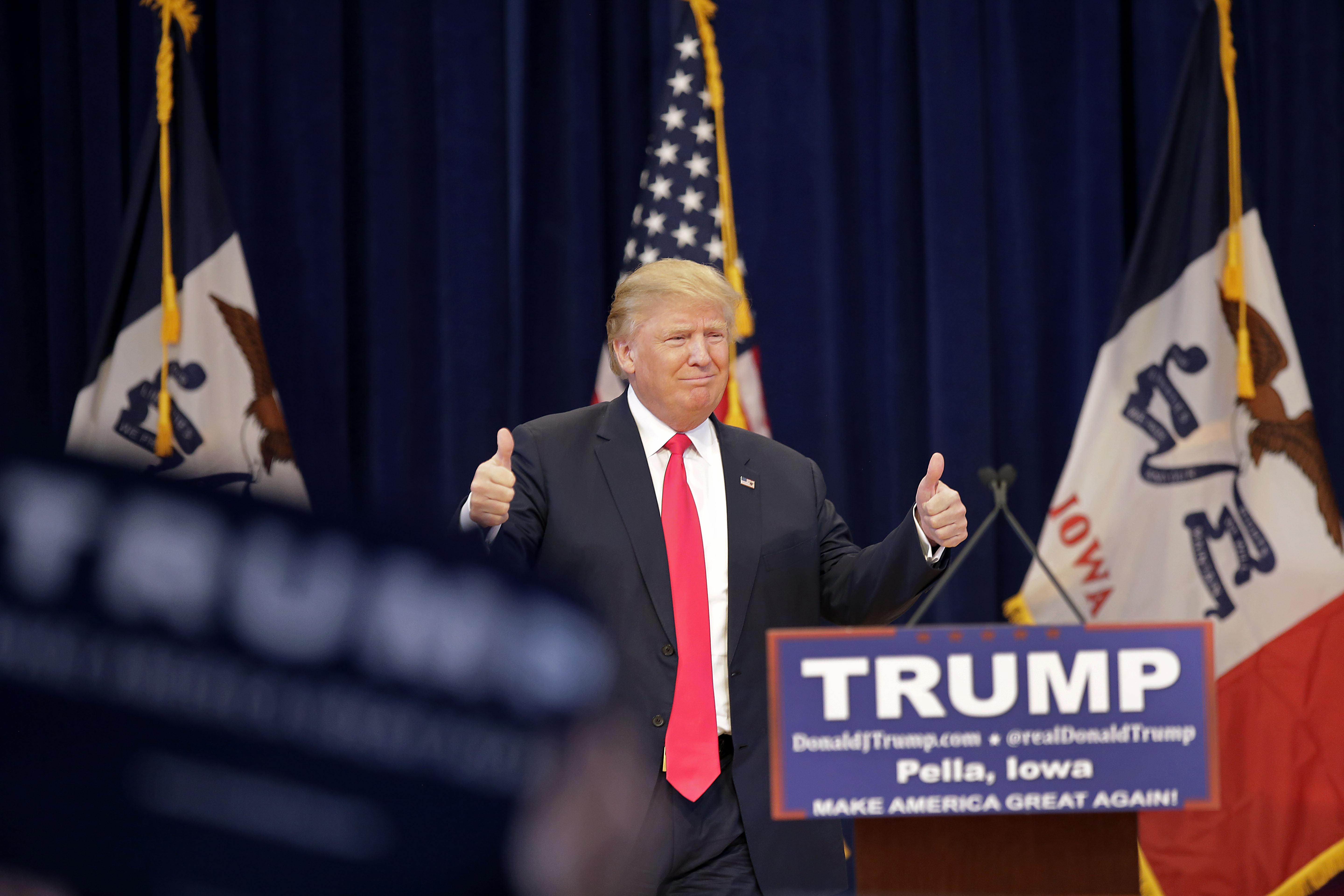 Donald Trump Campaigns In Iowa Ahead Of Caucuses
