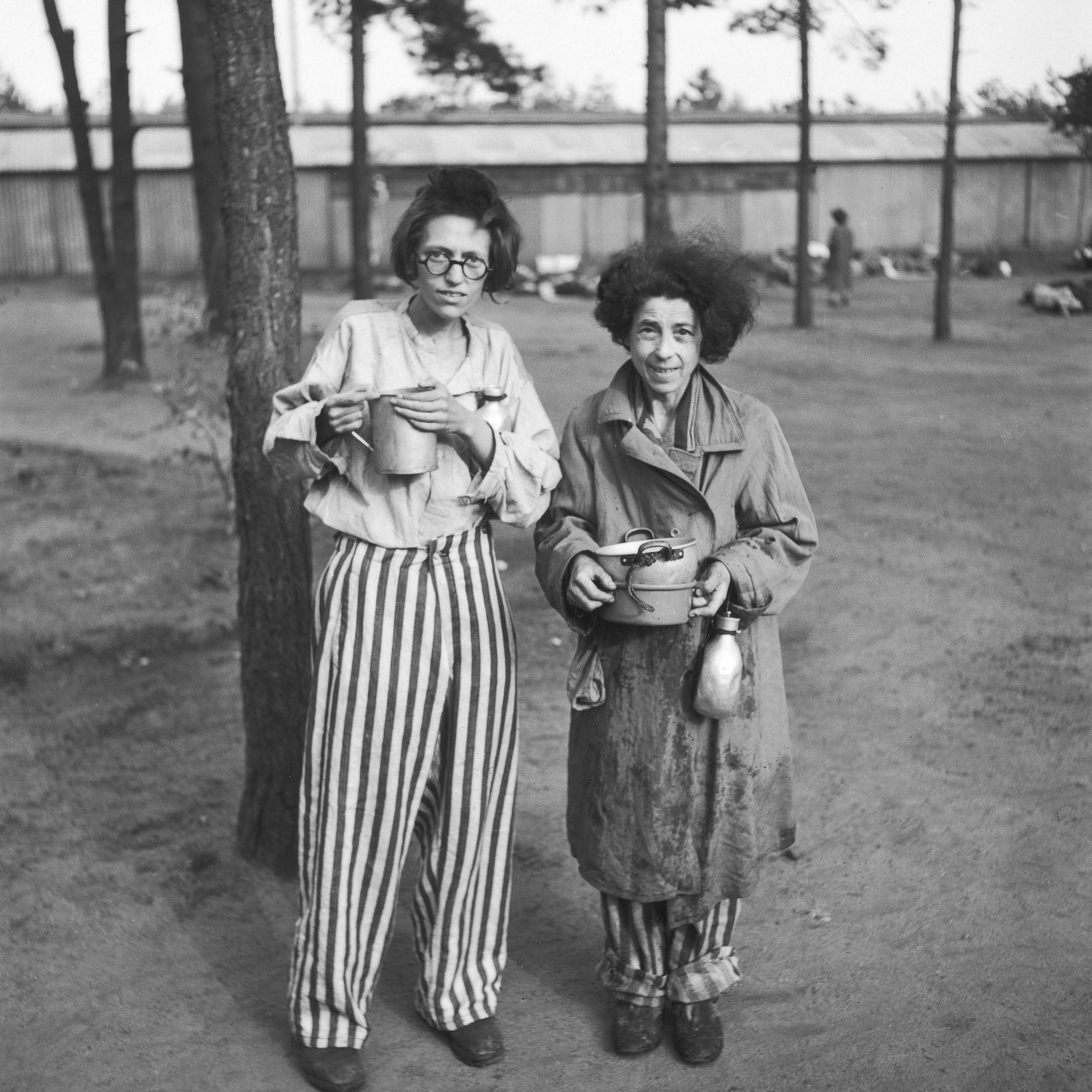Female prisoners in the newly liberated Bergen-Belsen concentration camp, 1945.