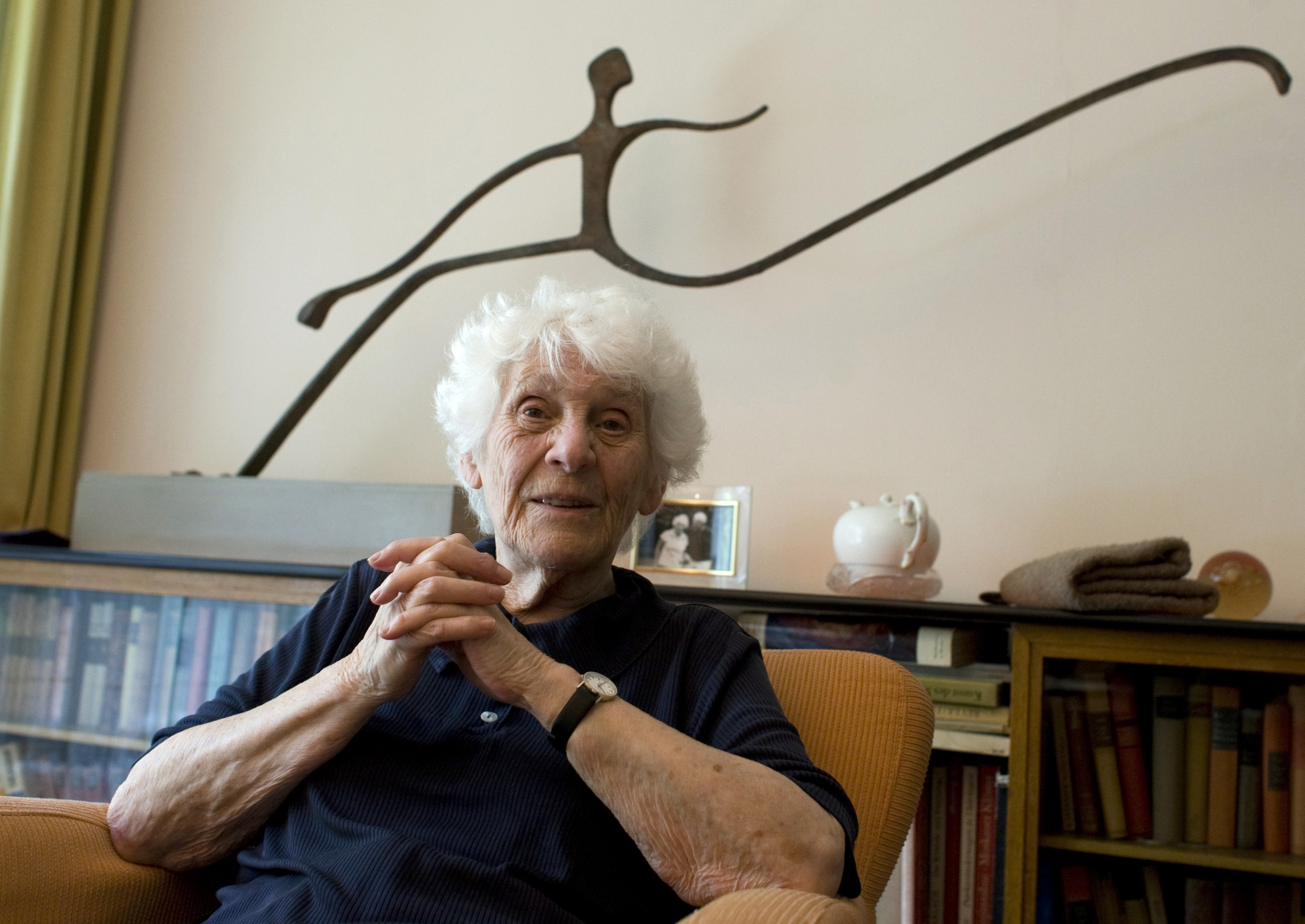 German pediatrician Ingeborg Rapoport, 97, speaks during an interview in her house in Berlin