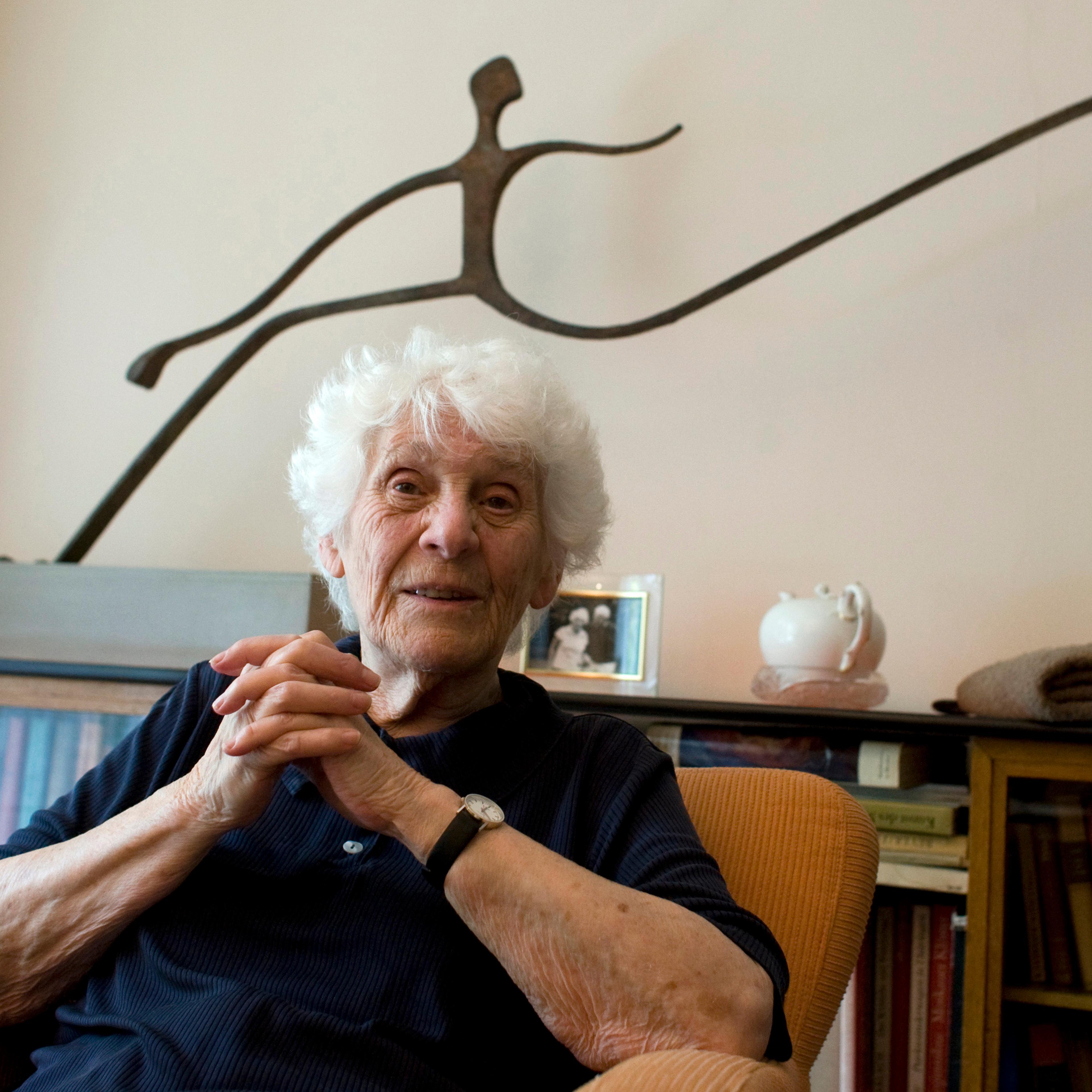German pediatrician Ingeborg Rapoport, 97, speaks during an interview in her house in Berlin