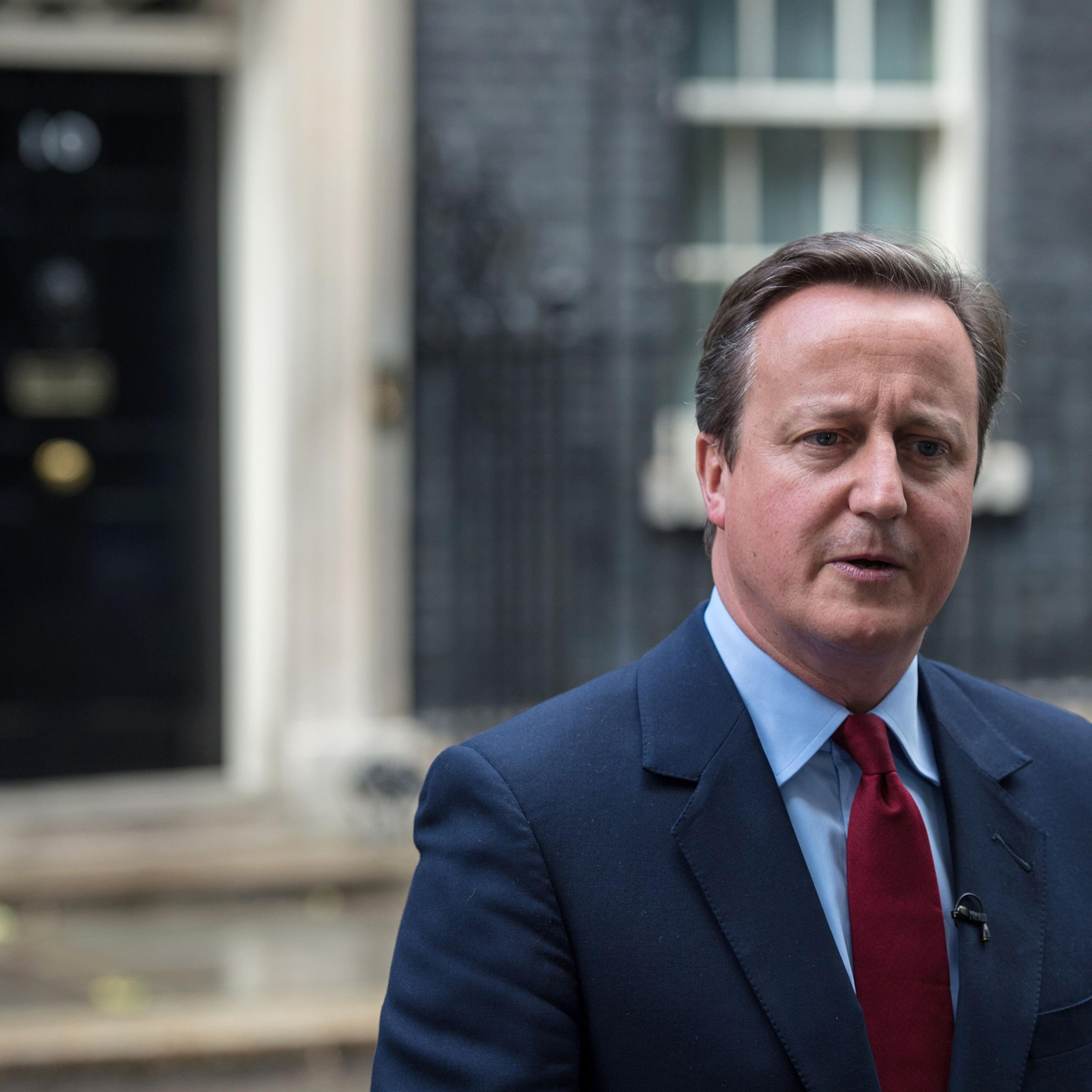 British Prime Minister David Cameron addresses the media outside 10 Downing Street in London on July 11, 2016.