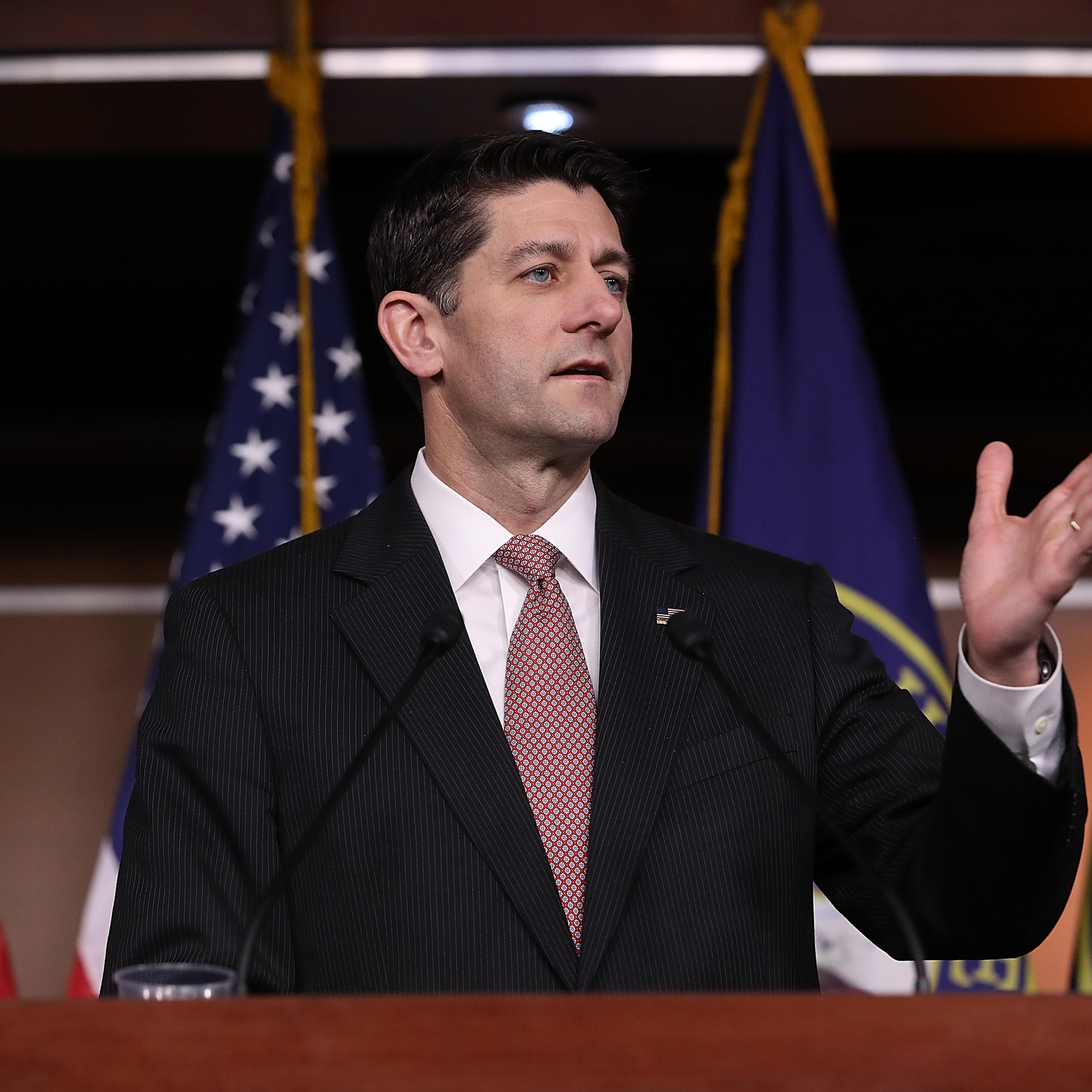 Paul Ryan Holds Weekly Press Briefing At The Capitol