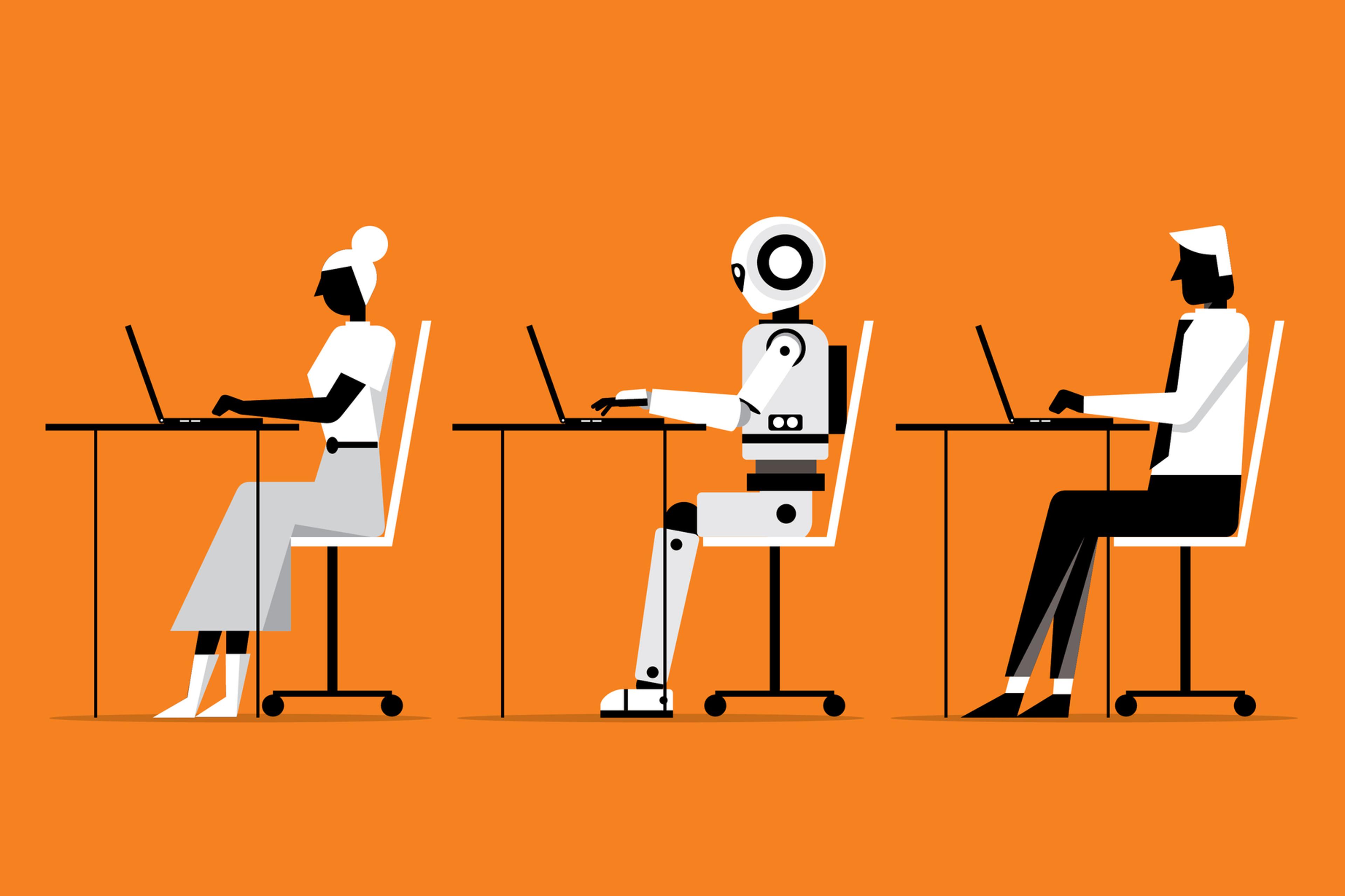 Businesswoman vs Robot