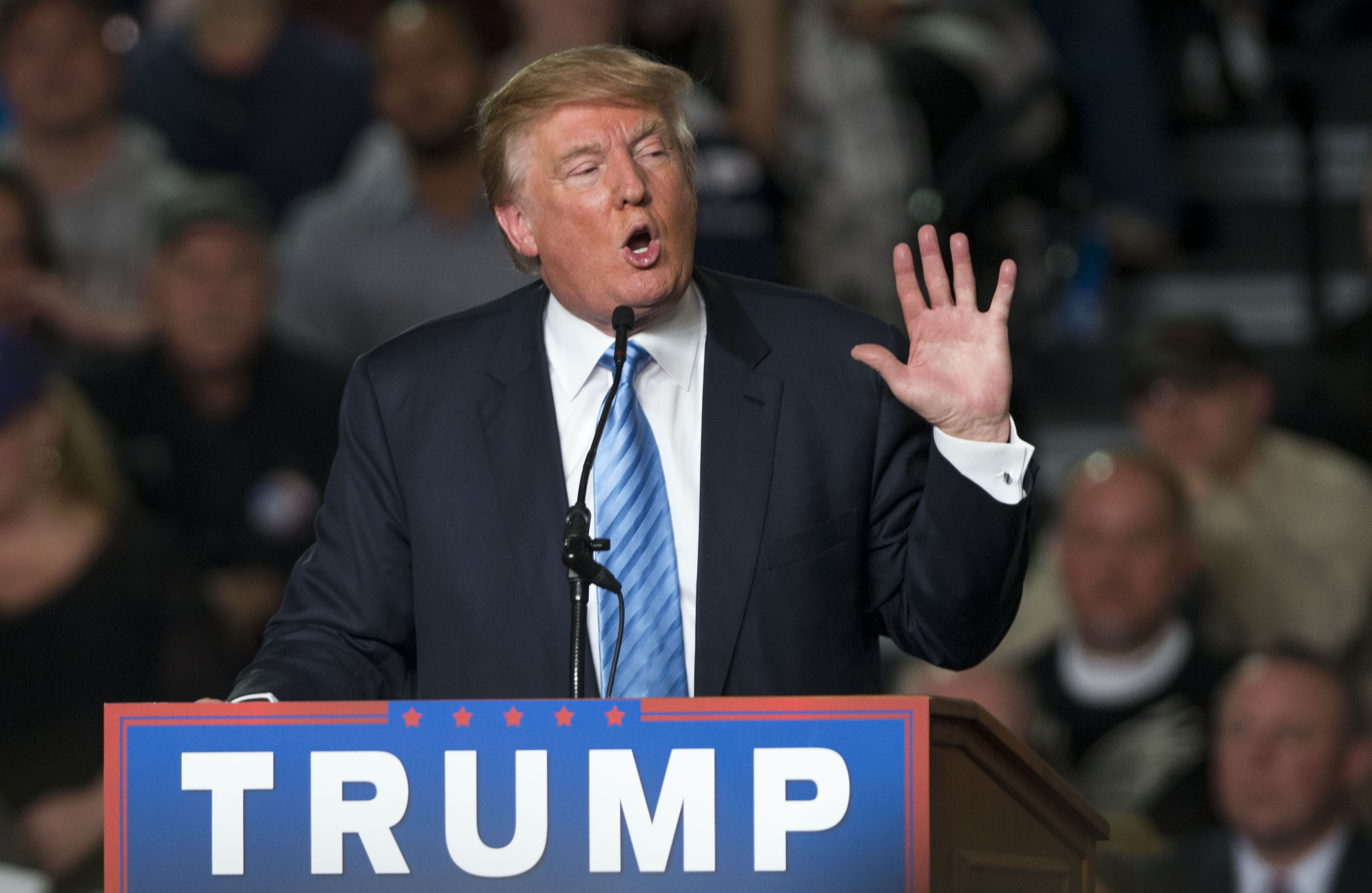 Donald Trump addresses supporters during a campaign rally at the Greater Columbus Convention Center on Nov. 23, 2015 in Columbus, Ohio.