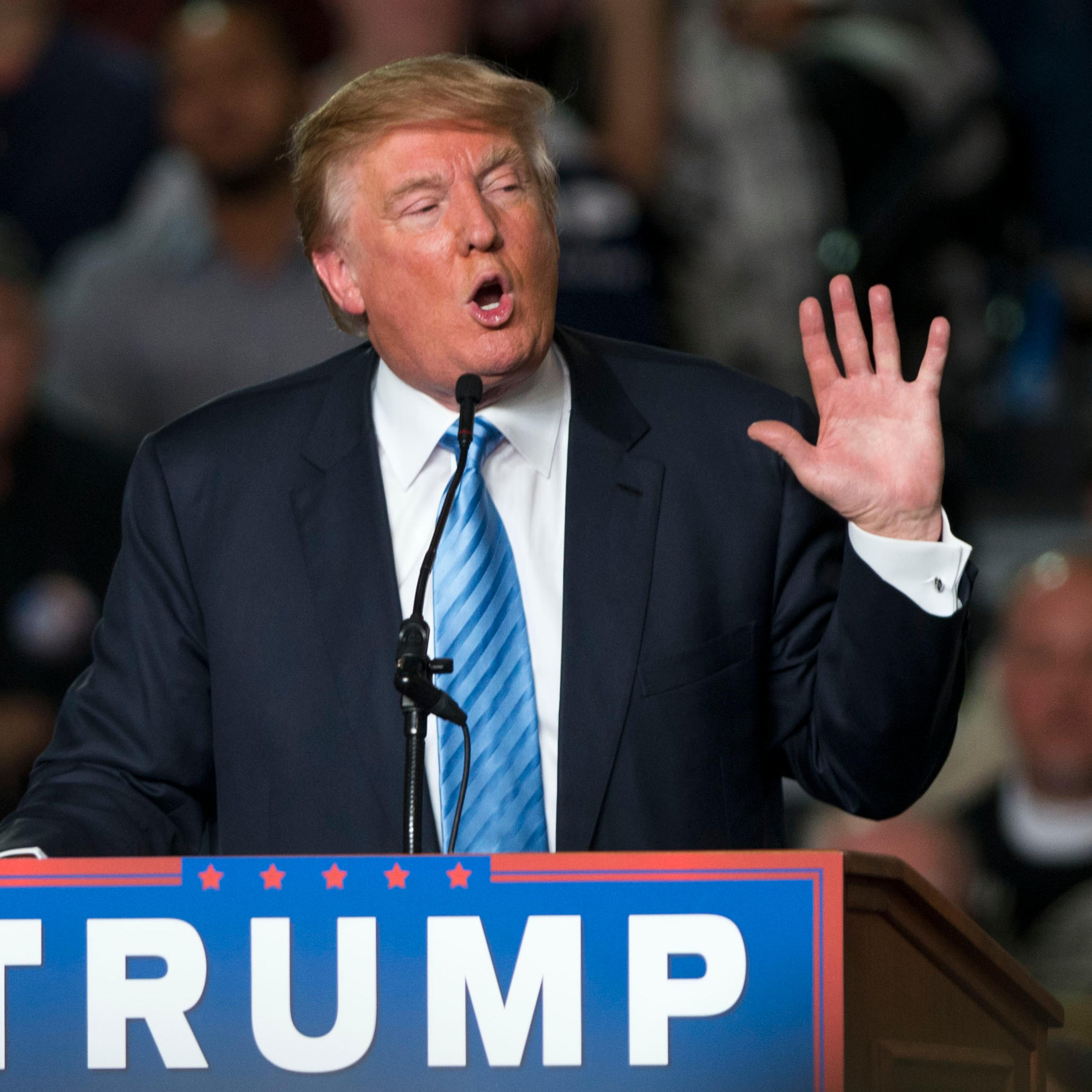 Donald Trump addresses supporters during a campaign rally at the Greater Columbus Convention Center on Nov. 23, 2015 in Columbus, Ohio.
