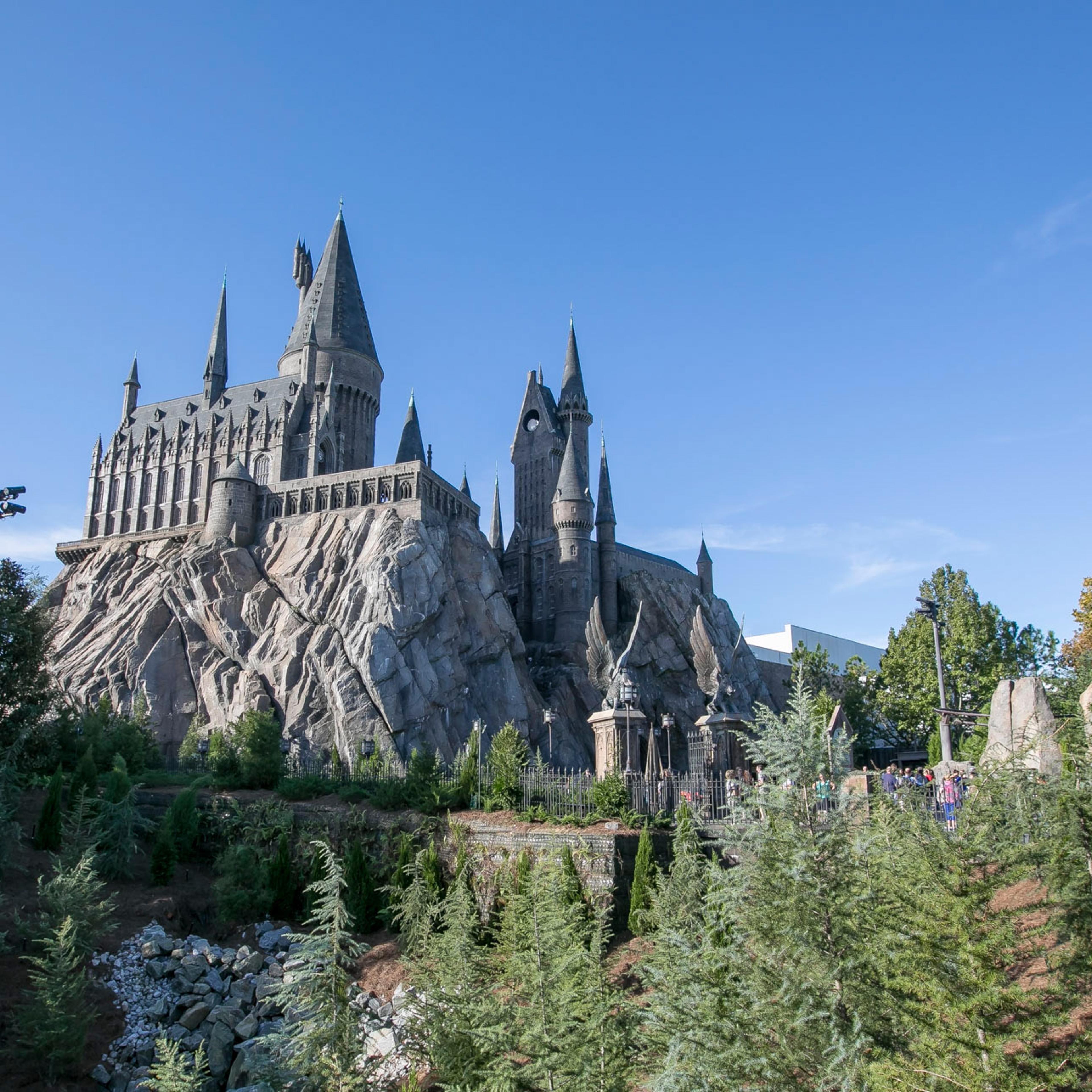 General view of Hogwarts Castle at Wizarding World of Harry Potter Diagon Alley at Universal Orlando on October 24, 2016 in Orlando, Florida.