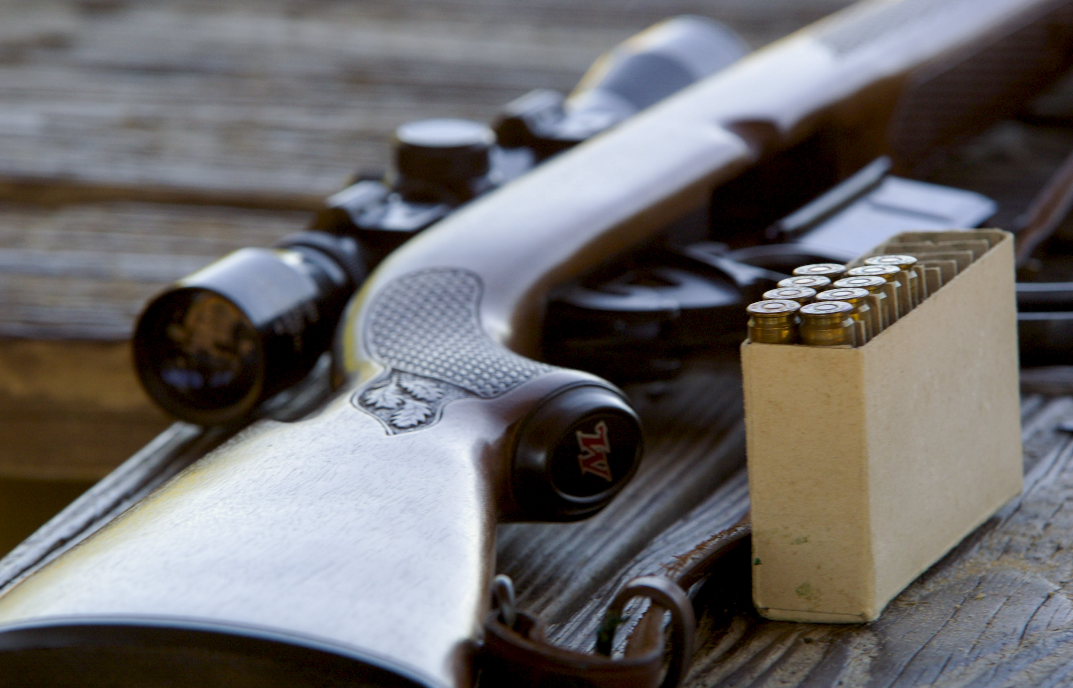 Winchester Rifle and Box of Ammo