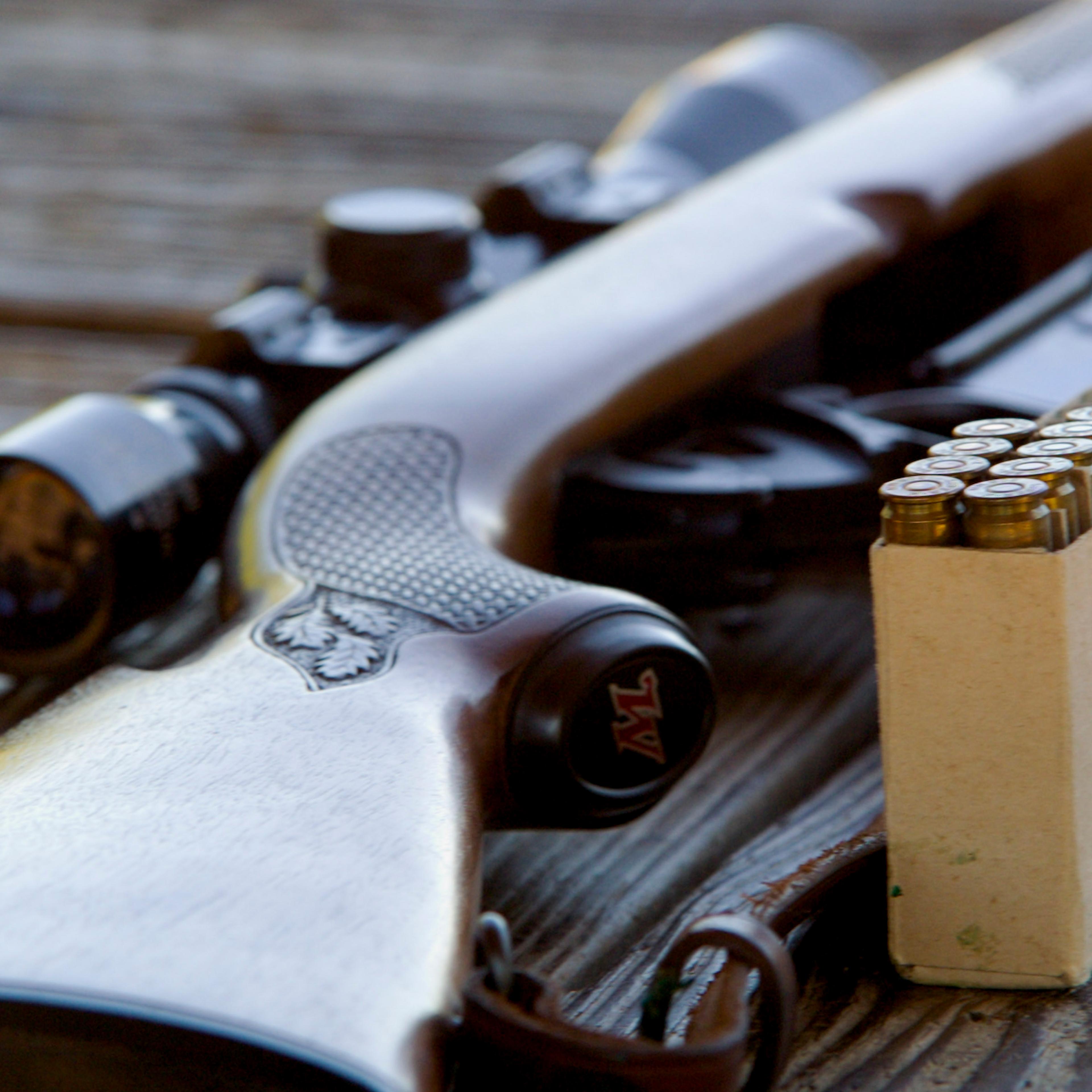 Winchester Rifle and Box of Ammo