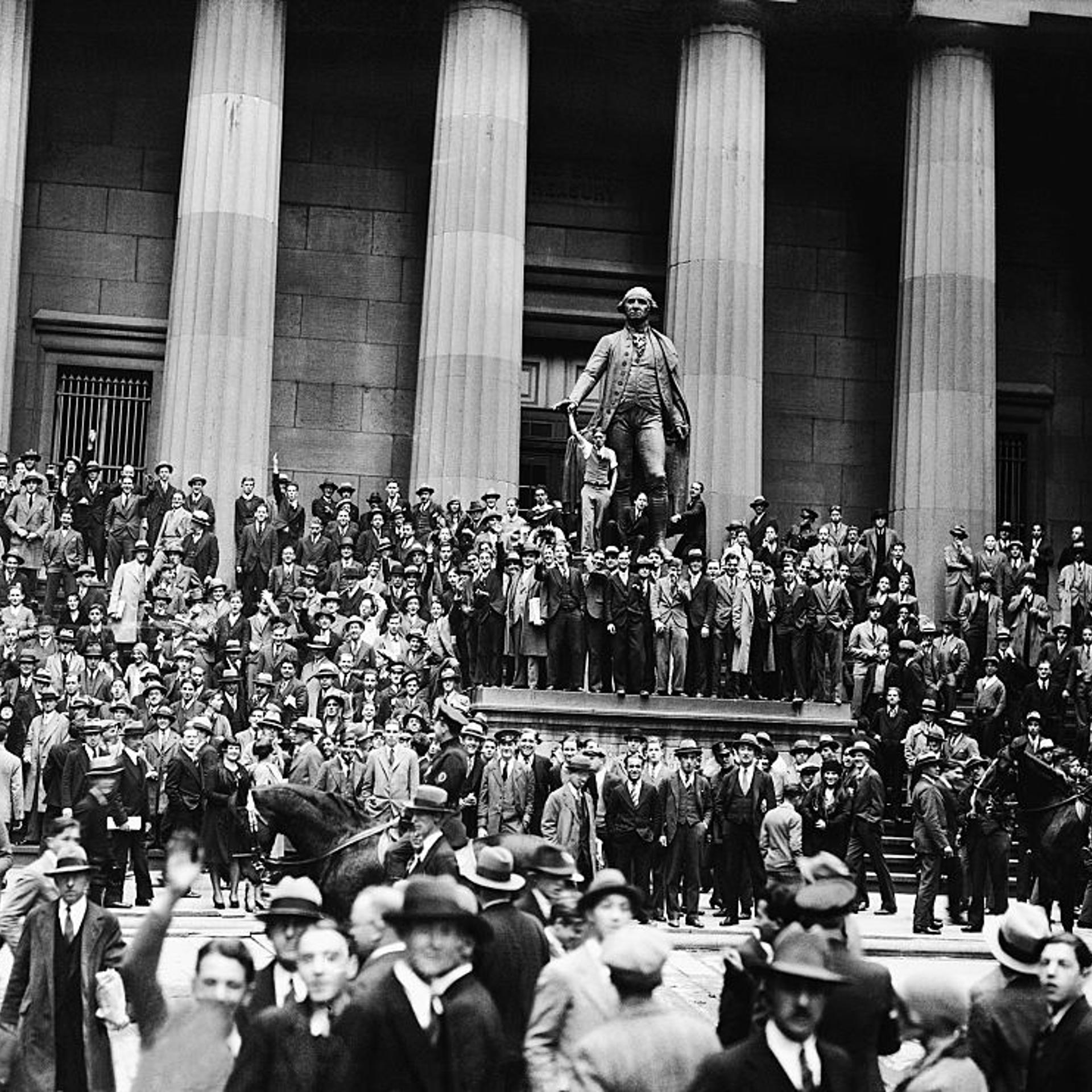 Crowd After Stock Market Crash