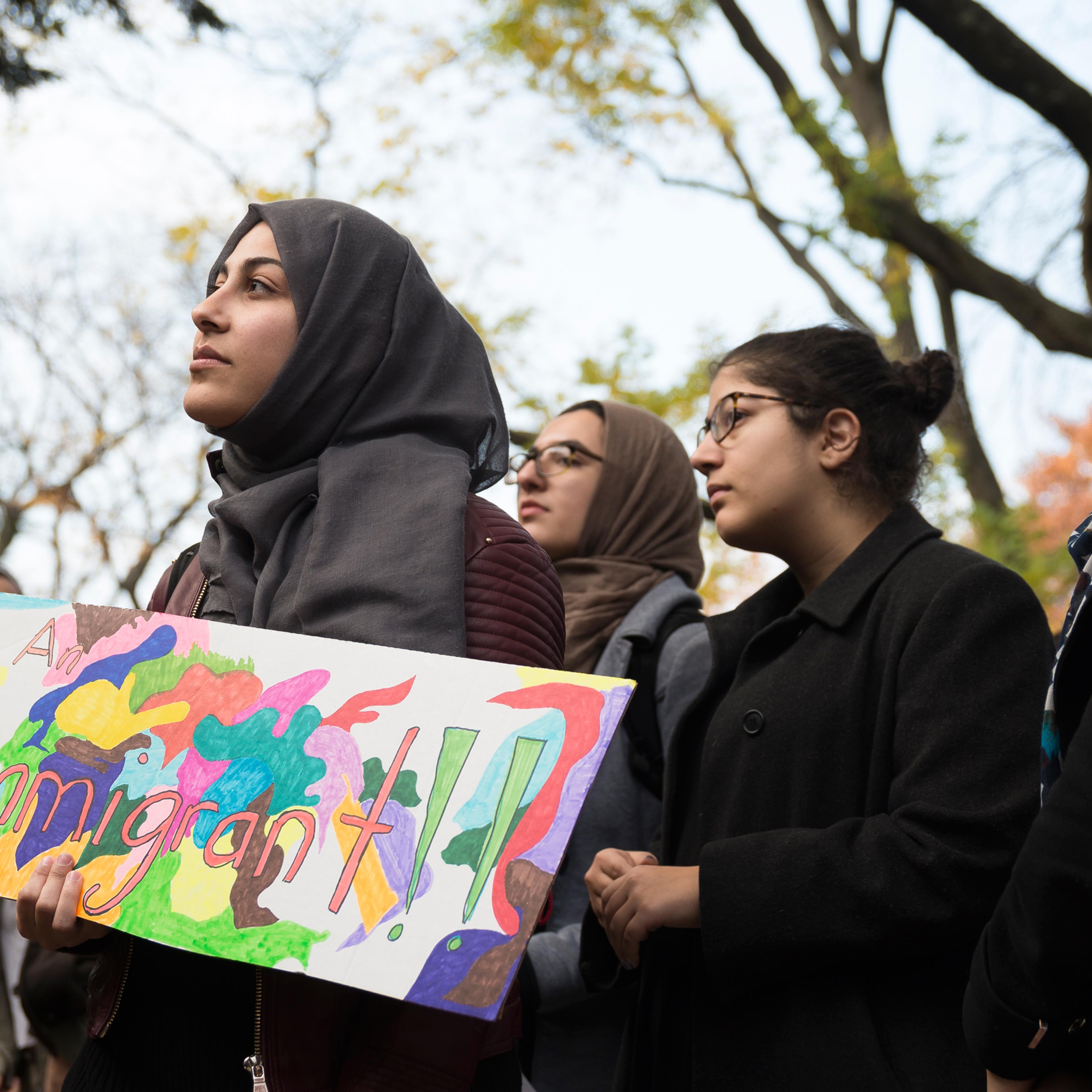 As part of a nationwide series of university student walkouts in protest of Republican President-elect Donald J. Trump's proposed policy initiatives regarding immigration and the deportation of criminal undocumented immigrants, nearly a thousand students