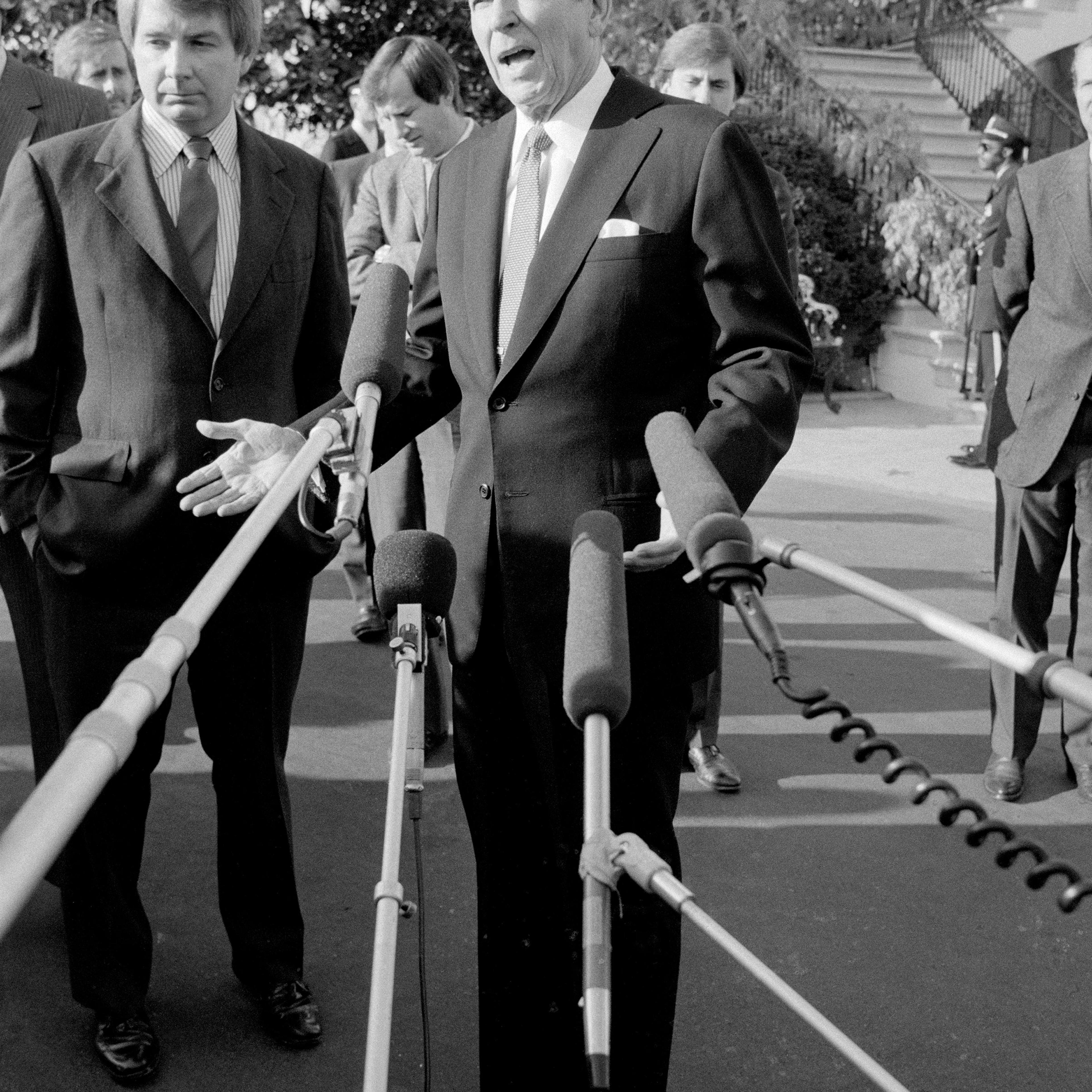 President Ronald Reagan ordering non-essential government offices to shut down on November 23, 1981, after the Congress passed an emergency funding bill he viewed as unsatisfactory. Reagan said he would veto the bill.