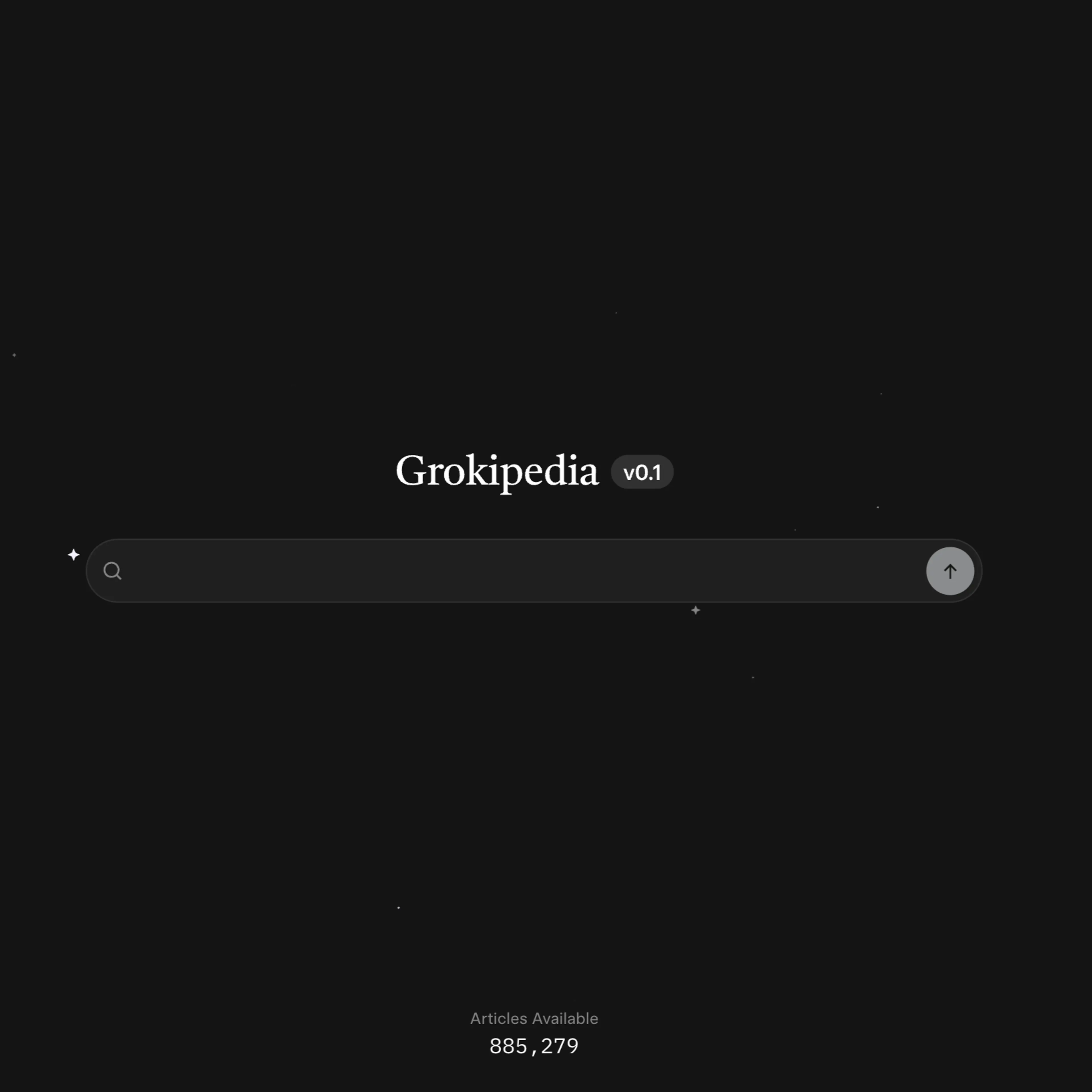 Grokipedia homepage