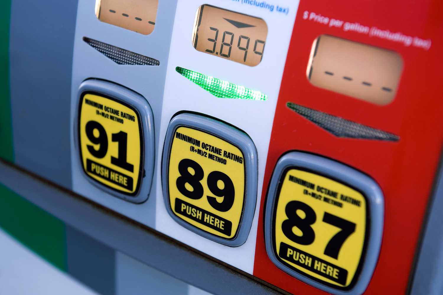 Gasoline pump at gas station