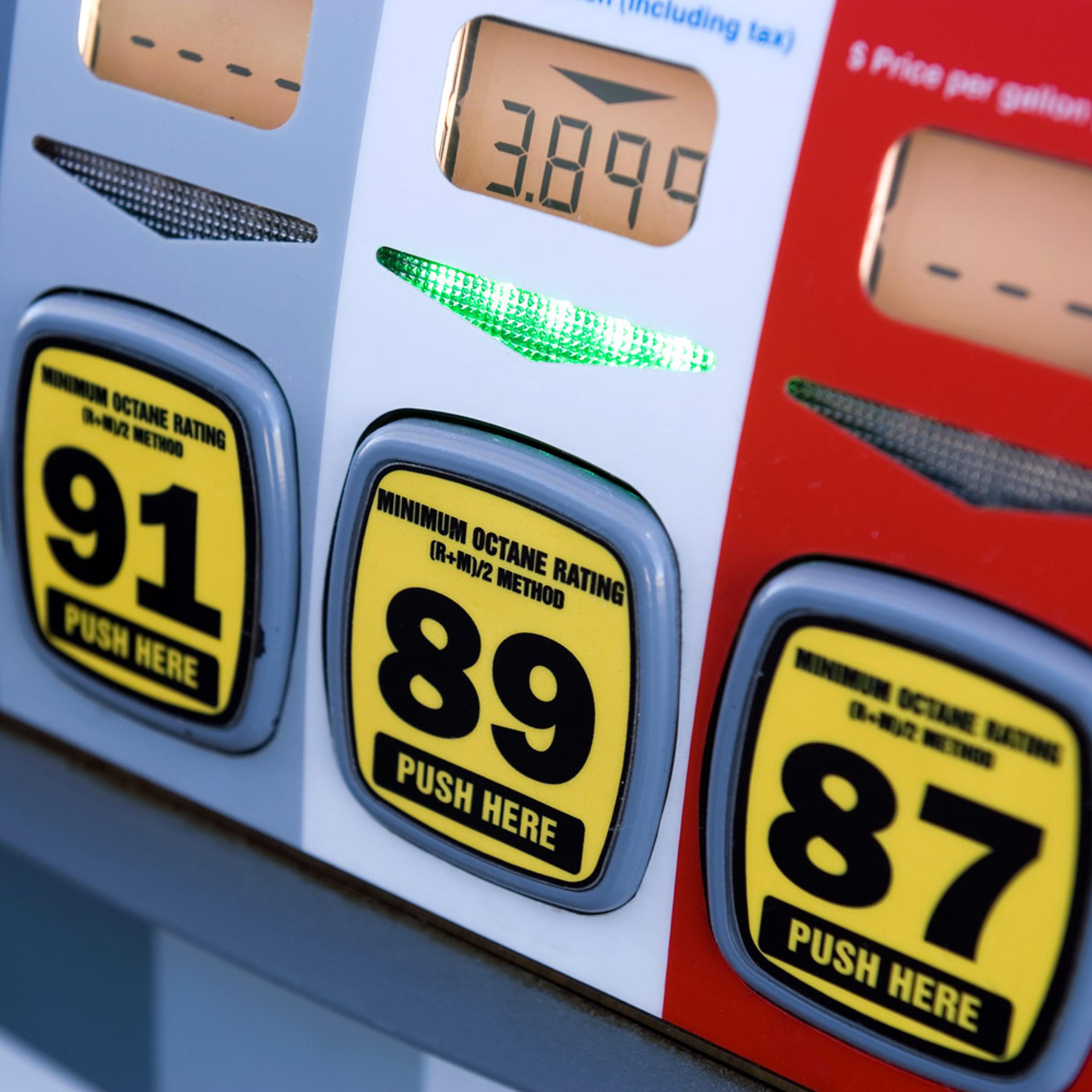 Gasoline pump at gas station