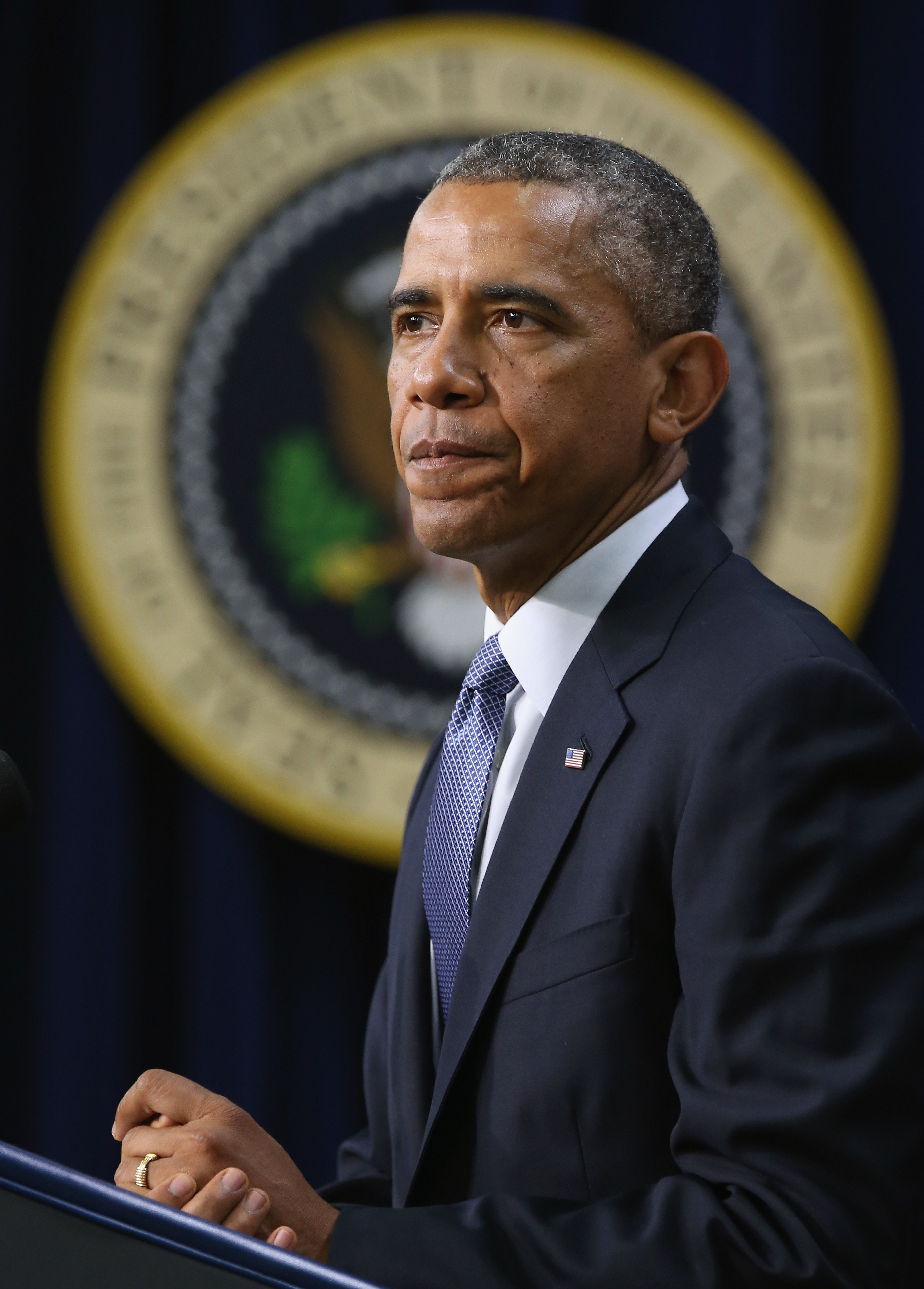 U.S. President Barack Obama speaks before signing the H.R. 803, the Workforce Innovation and Opportunity Act. during an event in the Eisonhower Executive Building, July 22, 2014 in Washington, DC.