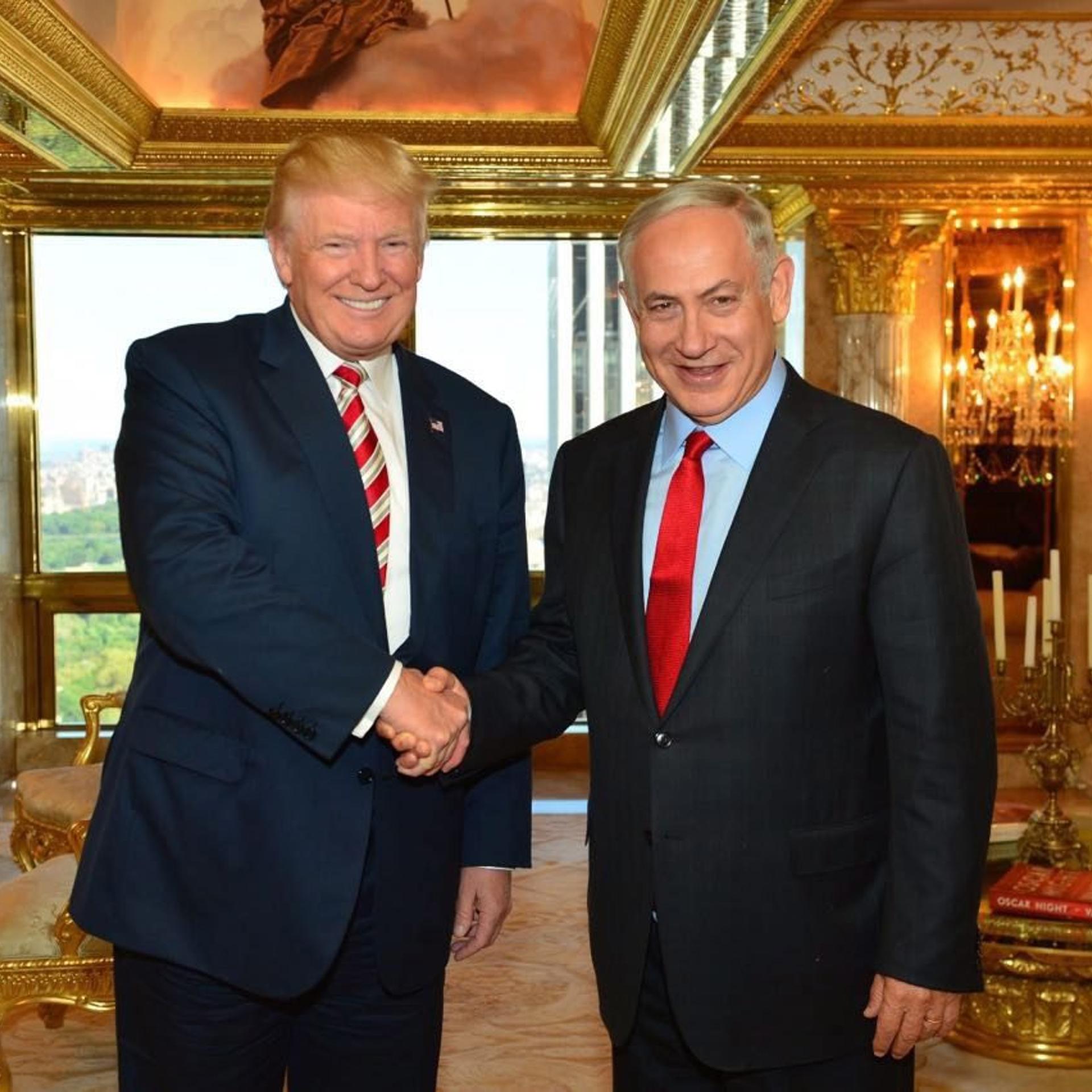 Donald Trump and Israeli Prime Minister Benjamin Netanyahu at Trump Tower in New York, Sept. 25, 2016.