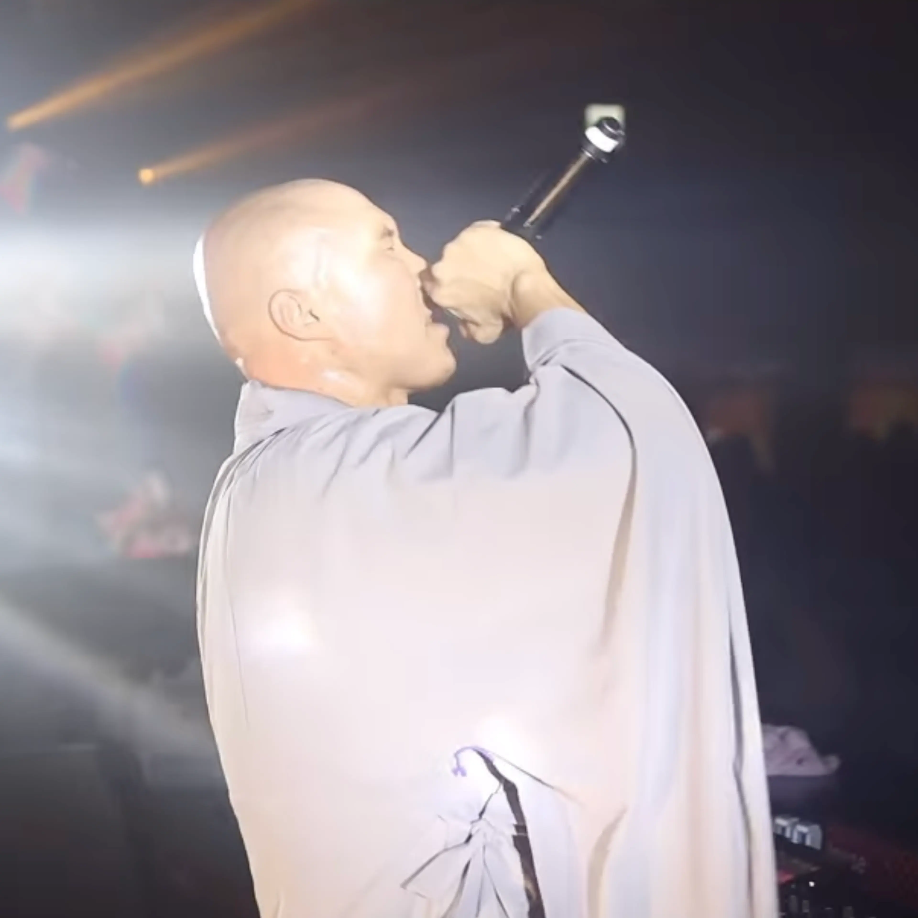 Yoon Seong-ho, who goes by the stage name DJ NewJeansNim, performing at Super House Nightclub in Taichung, Taiwan, on April 27, 2024.