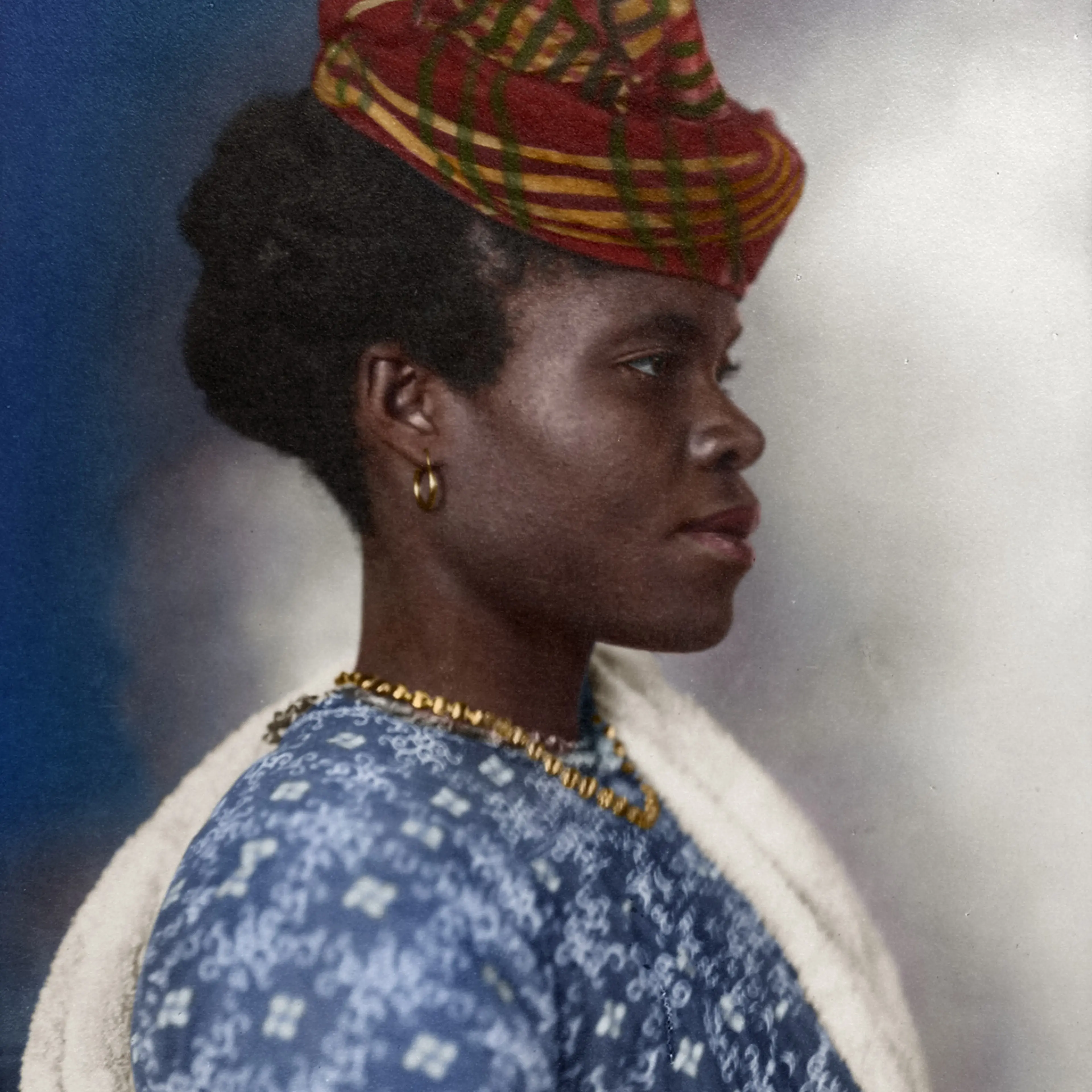 Portrait of a Guadeloupean woman at the Ellis Island Immigration Station, 1911.