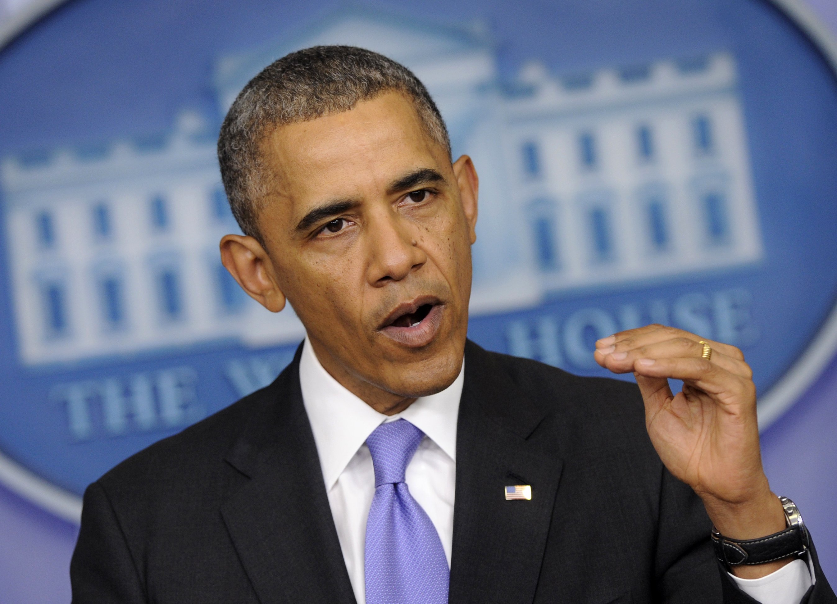 President Barack Obama speaks at the White House following his meeting with Veterans Affairs Secretary Eric Shinseki in Washington on May 21, 2014.