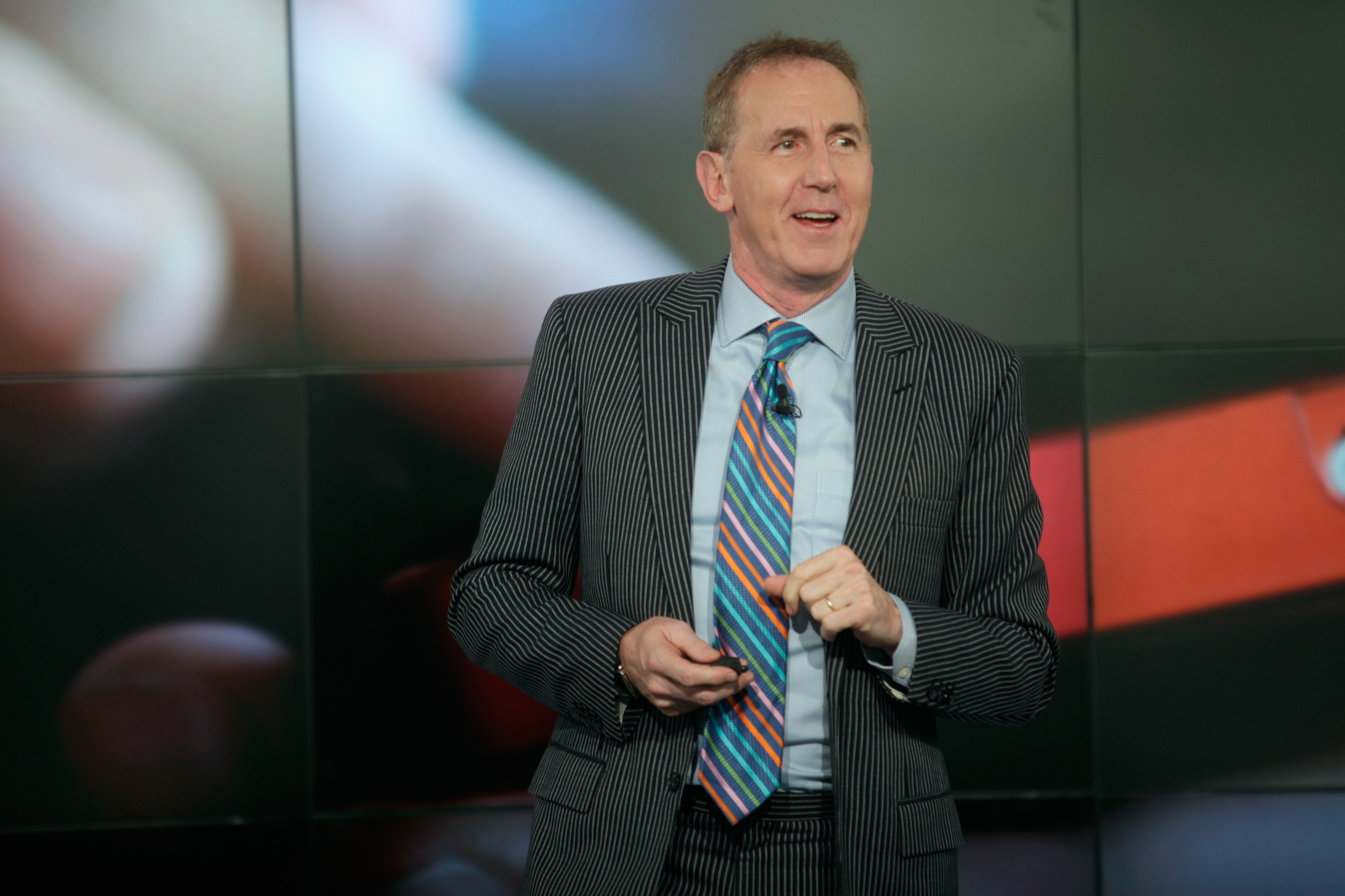 Tony Schwartz speaks onstage during The New York Times DealBook Conference at One World Trade Center on Dec. 11, 2014 in New York City.