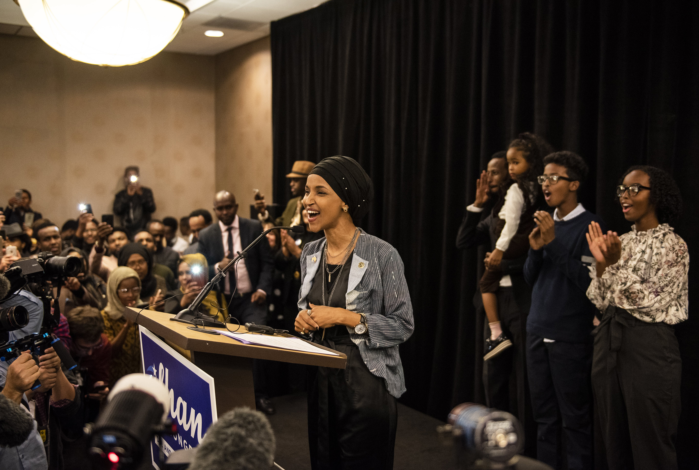 Minnesota Congressional Candidate Ilhan Omar Attends Election Night Event In Minneapolis
