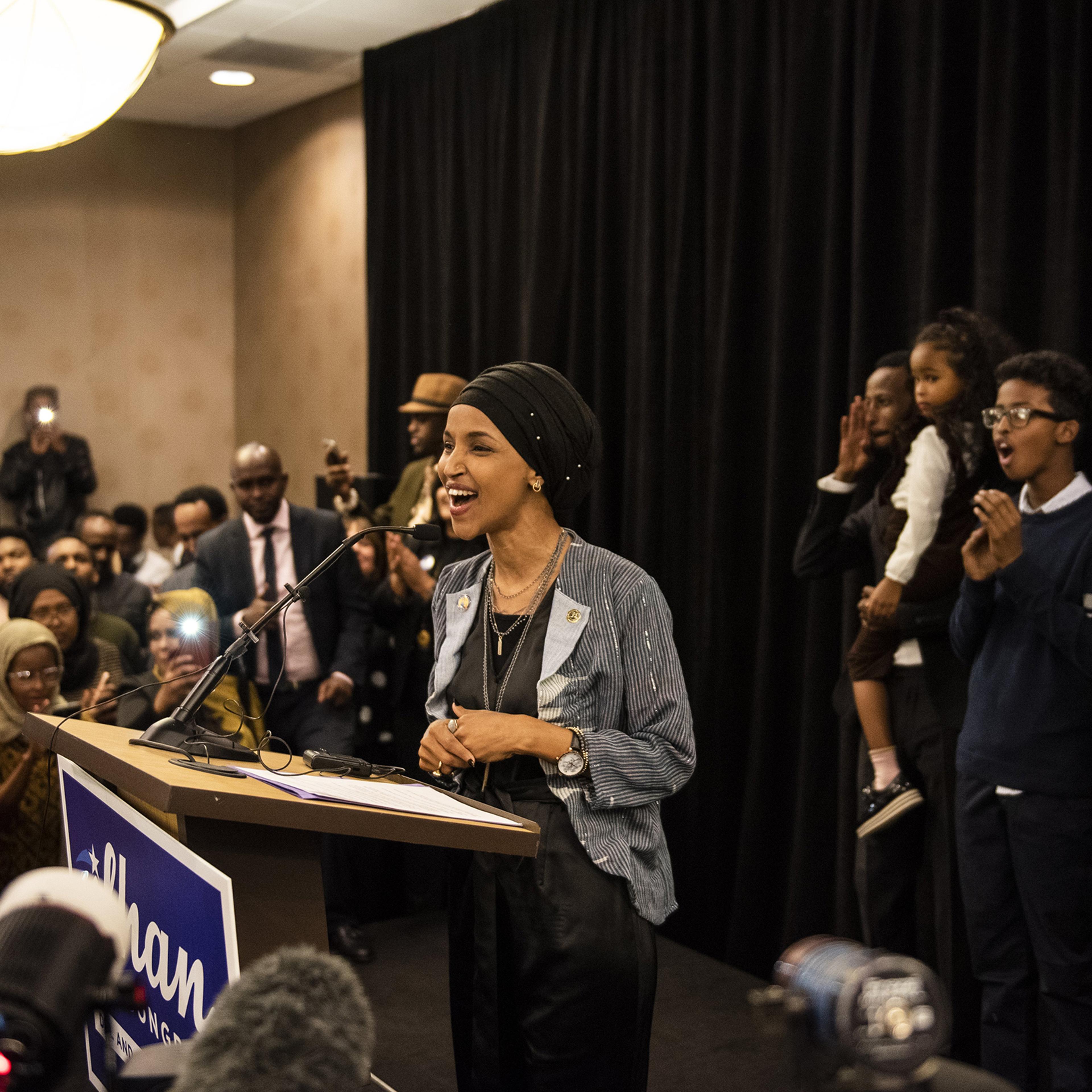 Minnesota Congressional Candidate Ilhan Omar Attends Election Night Event In Minneapolis