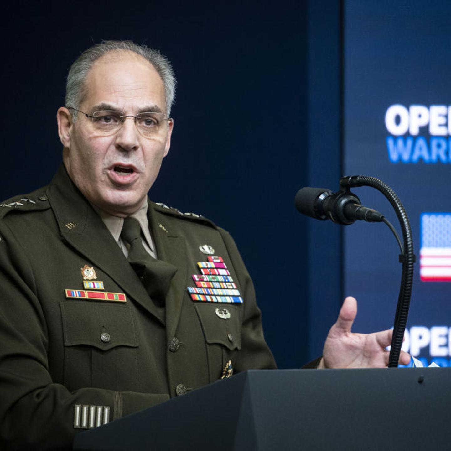 Gus Perna speaks at a White House vaccine summit on Dec. 8, 2020