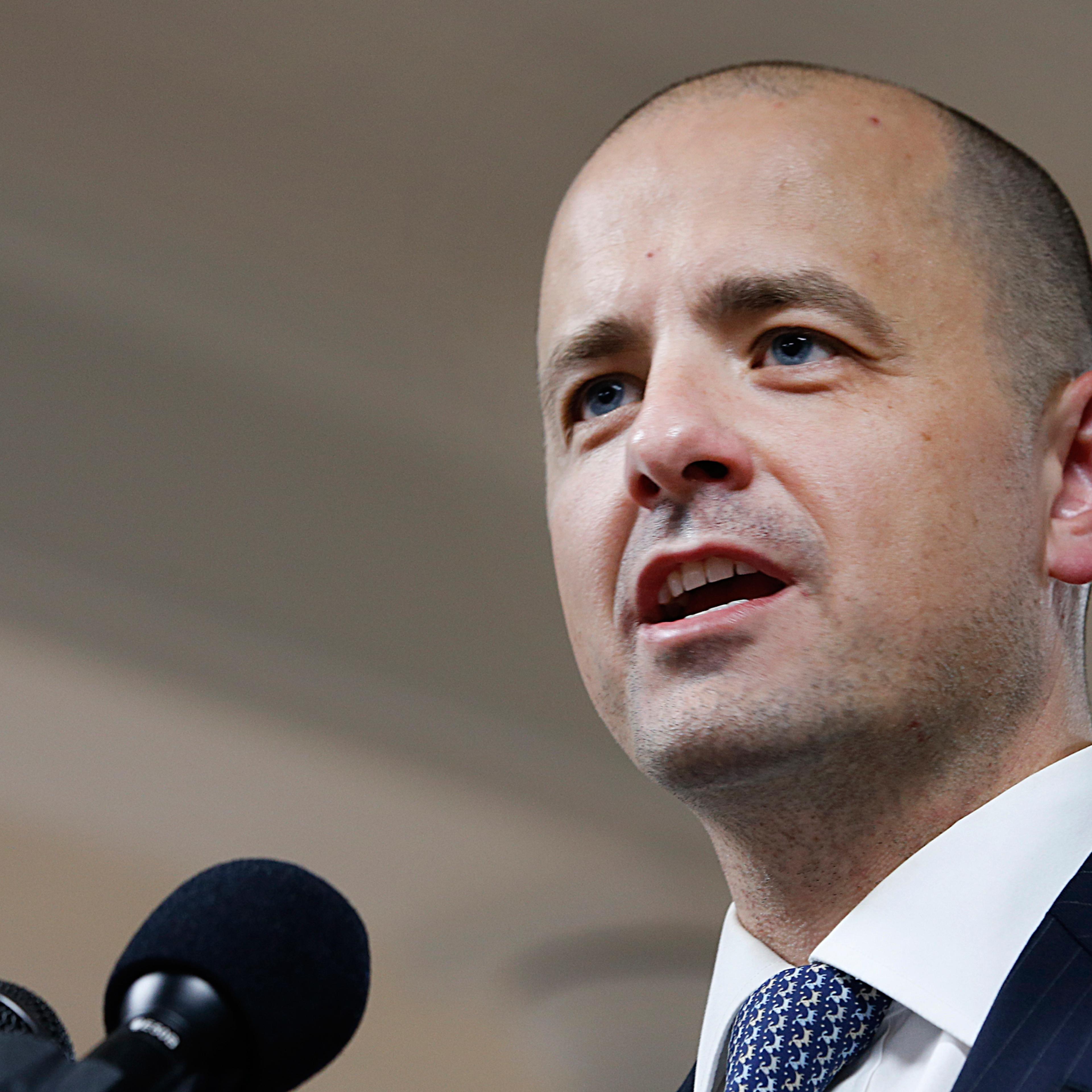 SALT LAKE CITY, UT - AUGUST 10: Former CIA agent Evan McMullin announces his presidential campaign as an Independent candidate on August 10, 2016 in Salt Lake City, Utah. Supporters gathered in downtown Salt Lake City for the launch of his Utah petition