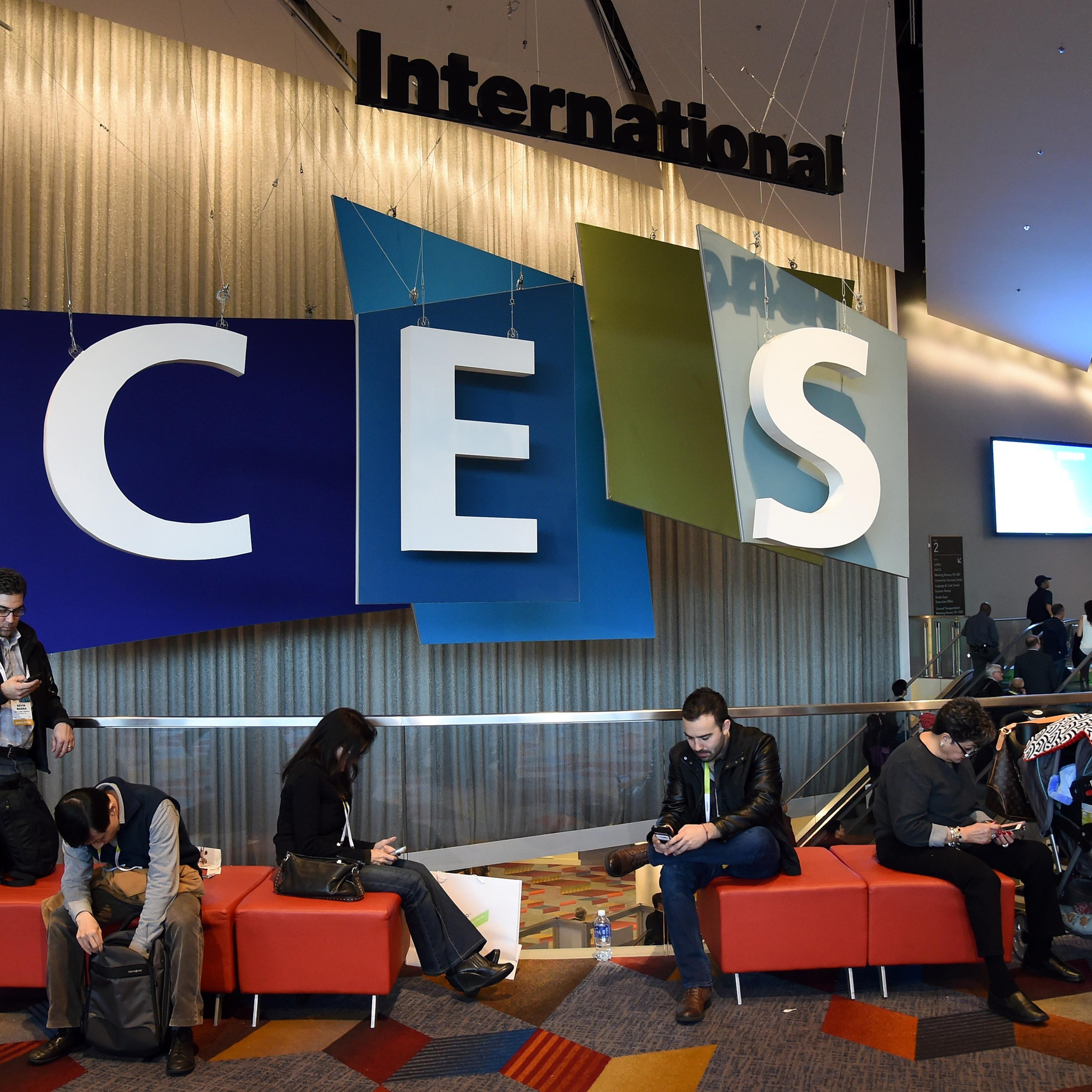 Attendees take a break at the 2015 International CES on Jan. 6, 2015 in Las Vegas, Nevada.