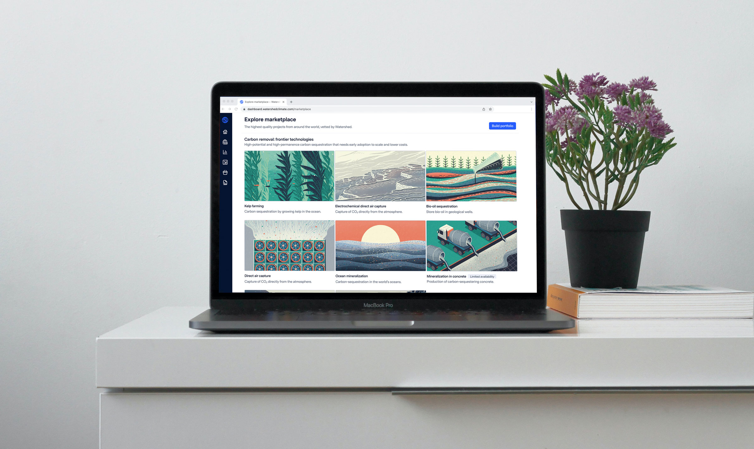 The Watershed interface shown on a laptop.