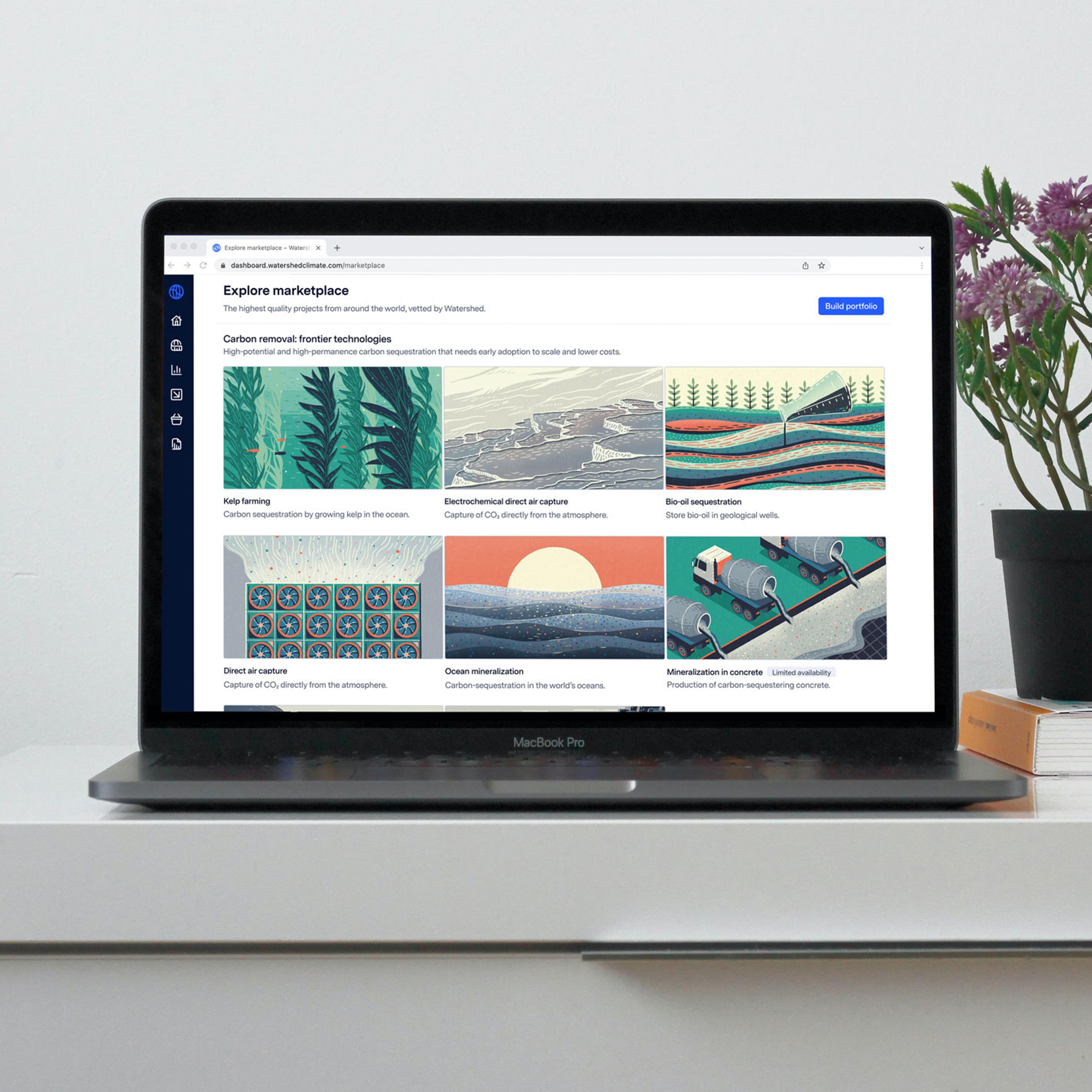 The Watershed interface shown on a laptop.