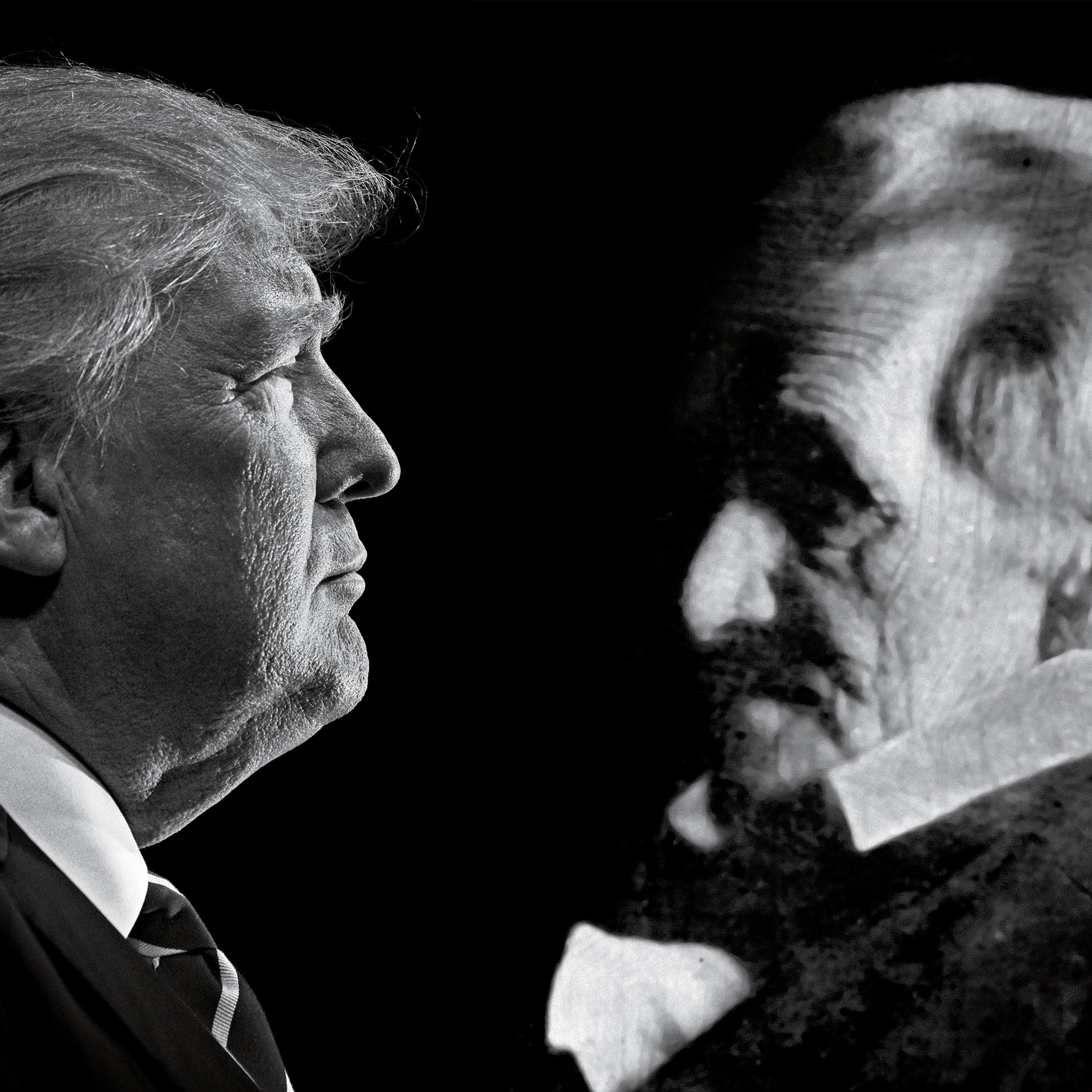 This combination photo shows President-elect Donald Trump and former U.S. President Andrew Jackson.
