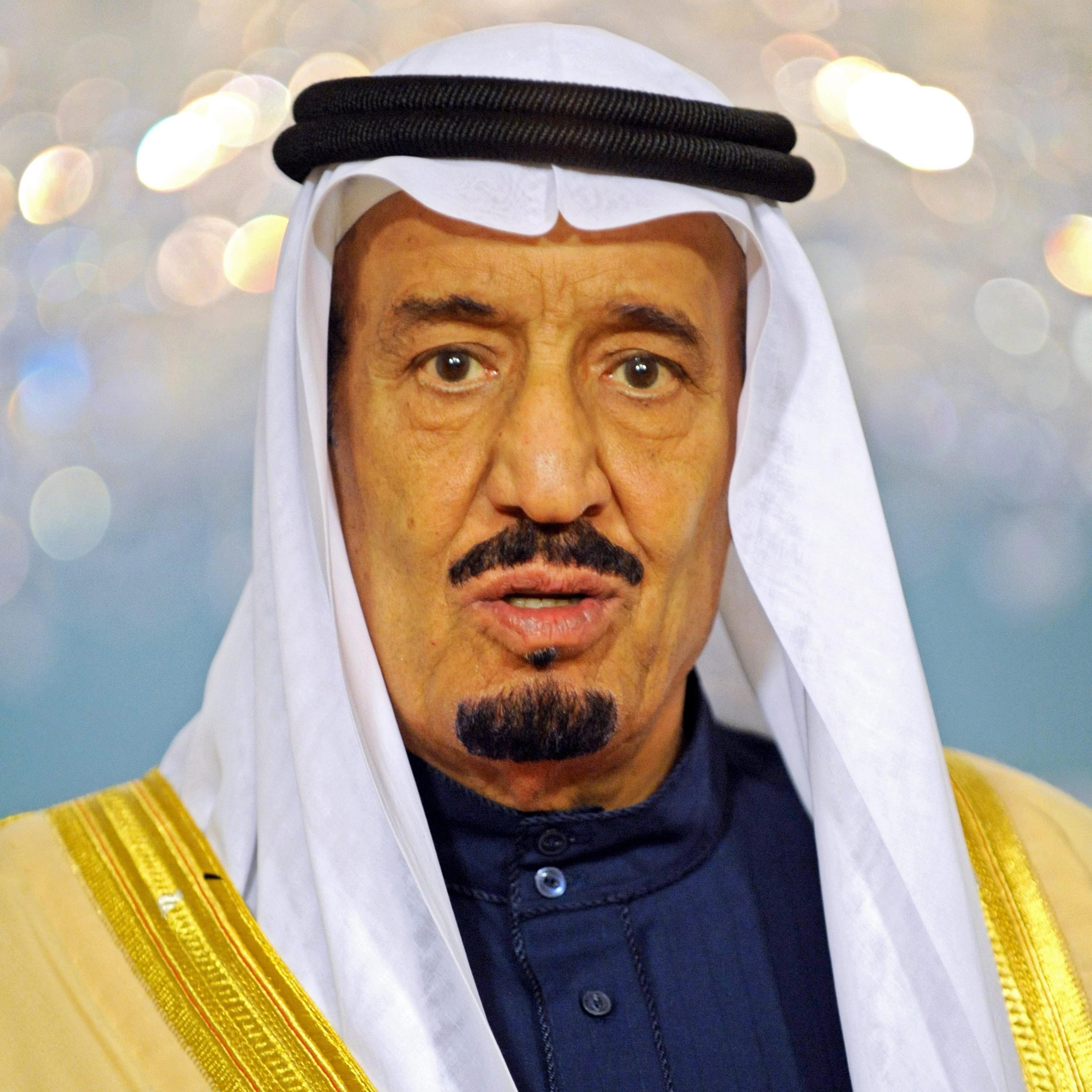 Saudi Arabian Defense Minister Prince Salman bin Abdul-Aziz Al Saud delivering remarks to members of the press before a meeting with US Secretary of State Hillary Clinton, at the State Department in Washington on April 12, 2012.
