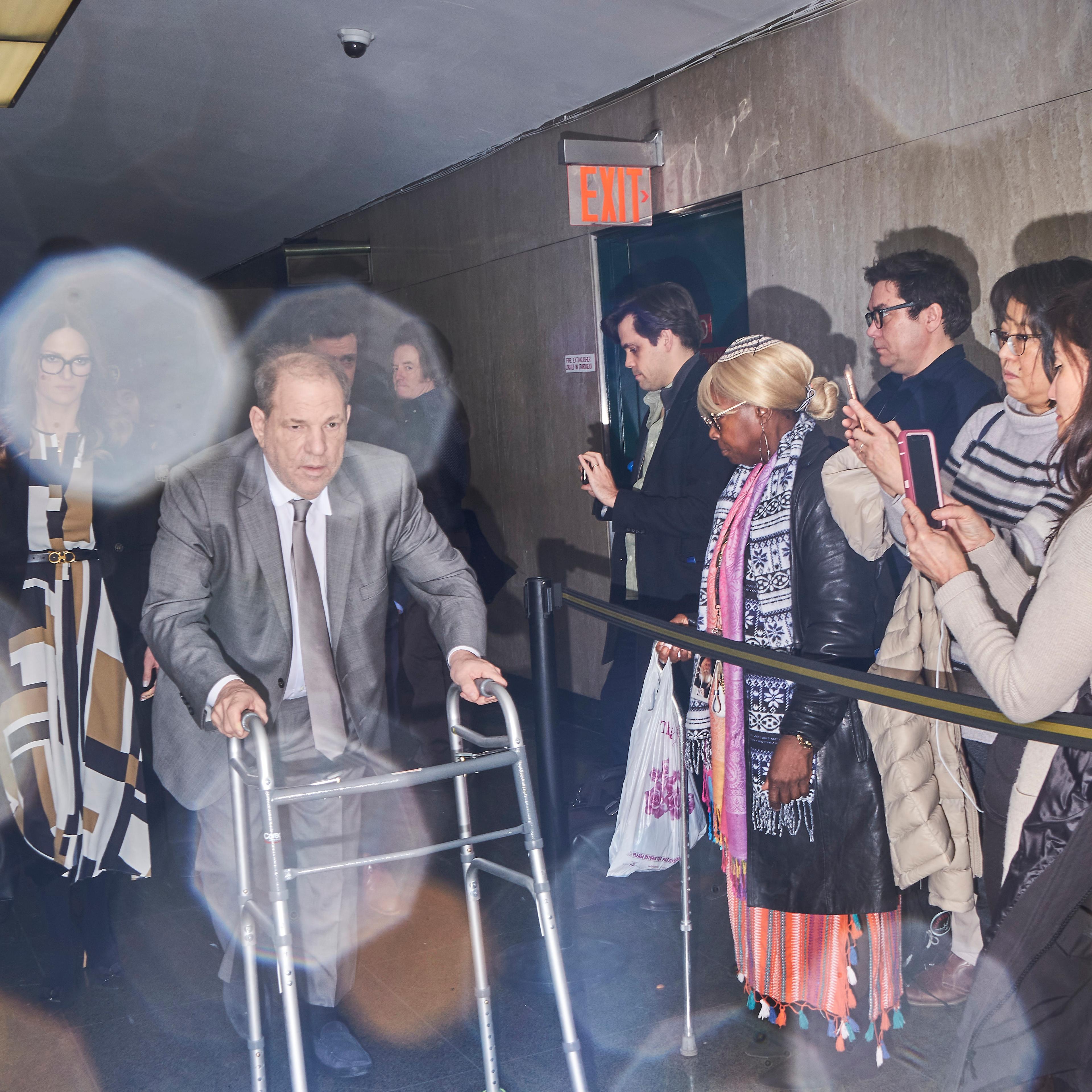 Harvey Weinstein at the State Supreme Court for his criminal rape trial in Manhattan, NYC, on January 7, 2019. This was the second day of jury selection.