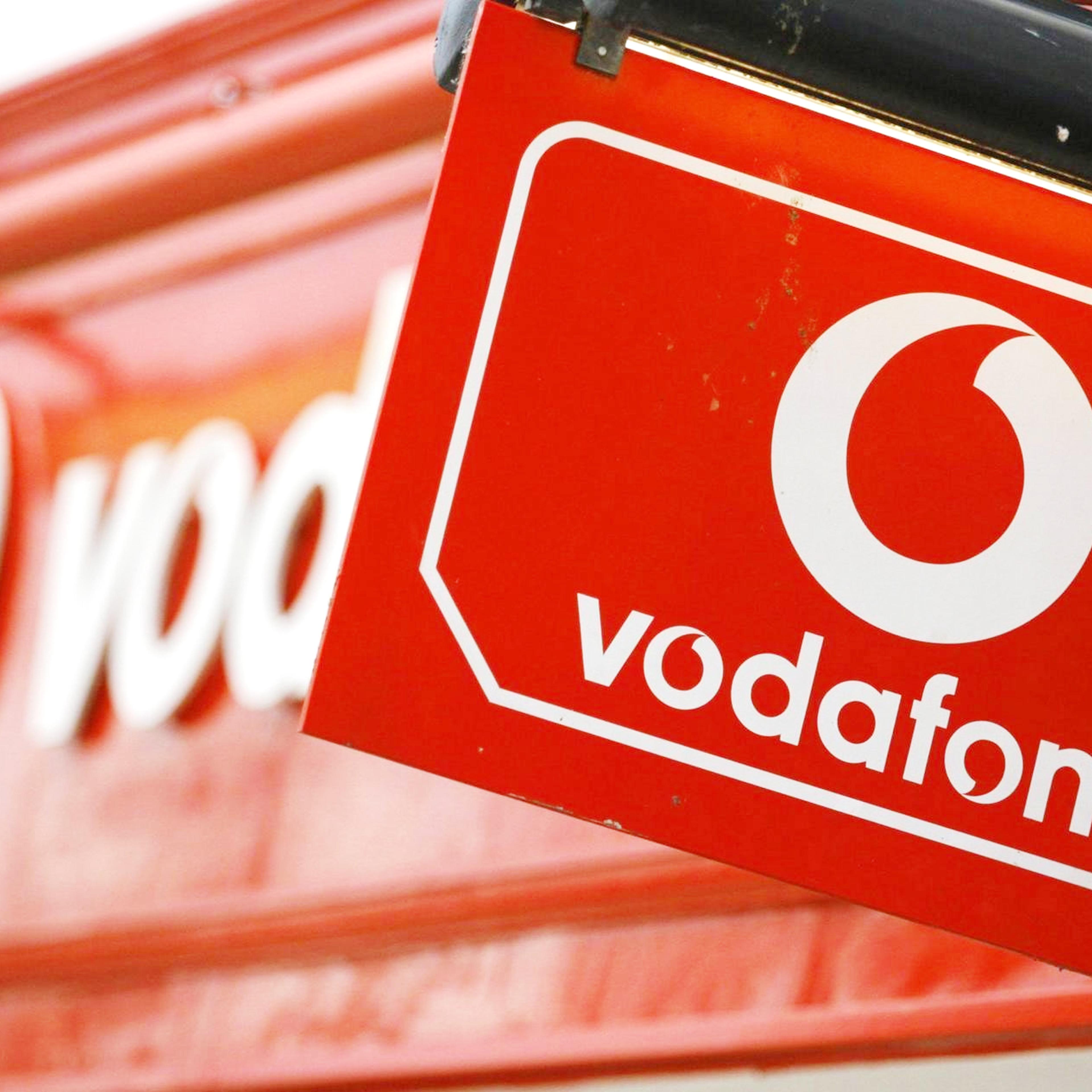 A Vodafone sign on May 30, 2006.