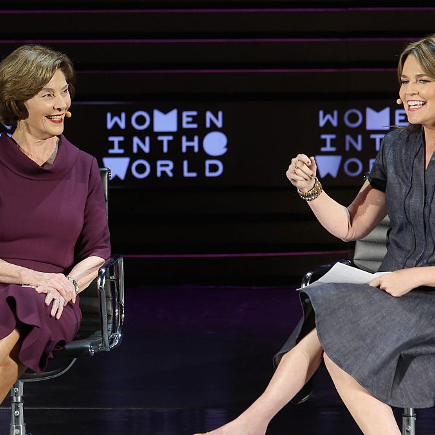 Laura Bush speaks onstage during Tina Brown's 7th Annual Women In The World Summit on April 7, 2016 in New York City.